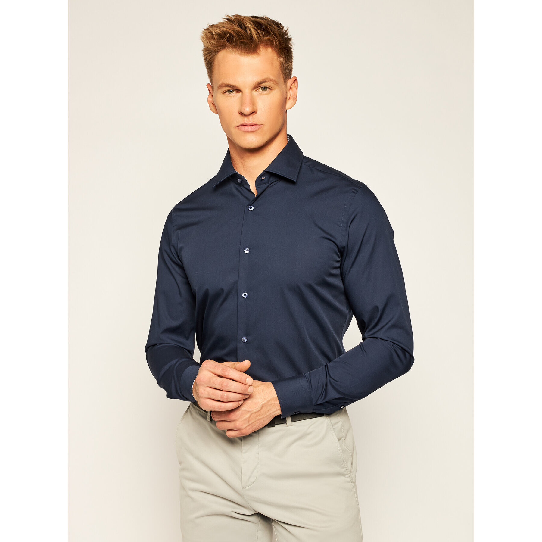 Strellson Риза 11 Santos-Cc 30023751 Тъмносин Slim Fit - Pepit.bg