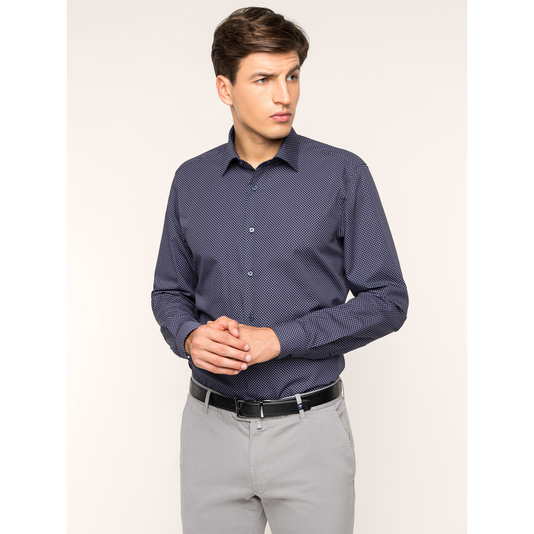 Strellson Риза 30017489 Тъмносин Slim Fit - Pepit.bg