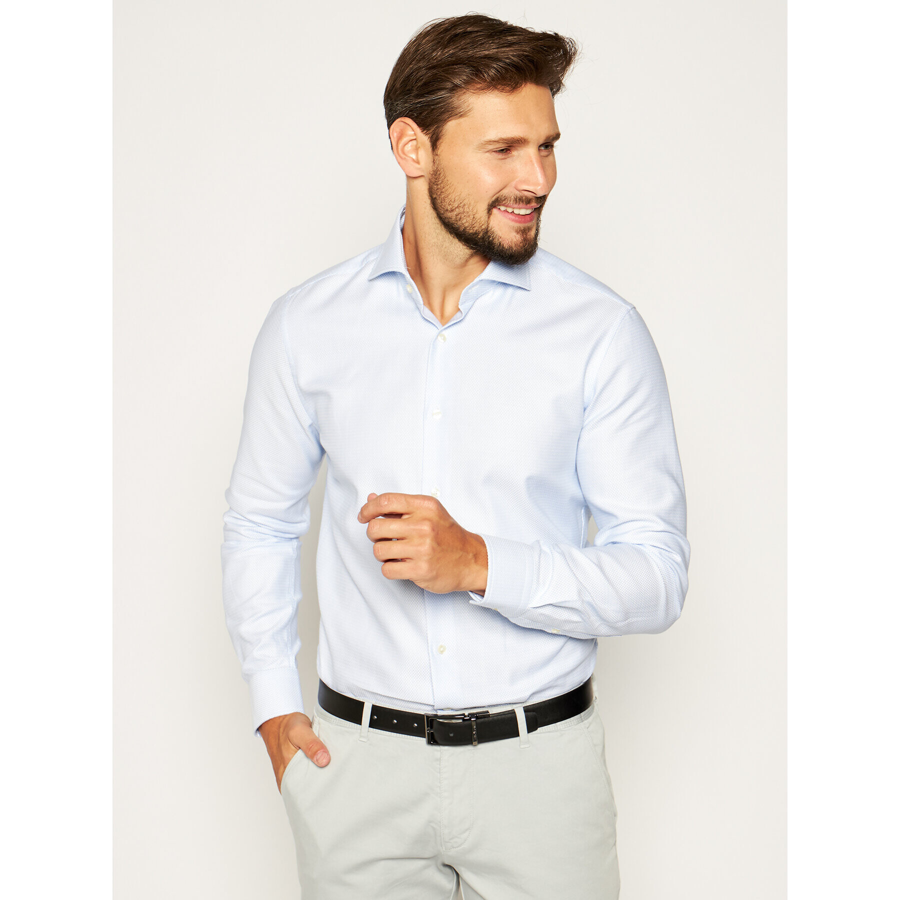 Strellson Риза 30017503 Син Slim Fit - Pepit.bg