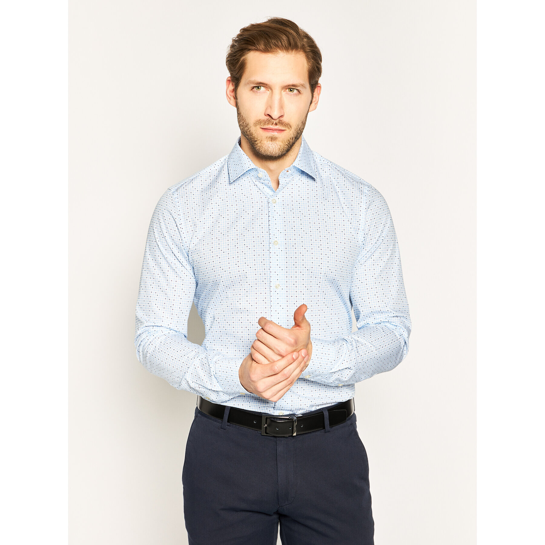 Strellson Риза Santos 30018823 Бордо Slim Fit - Pepit.bg