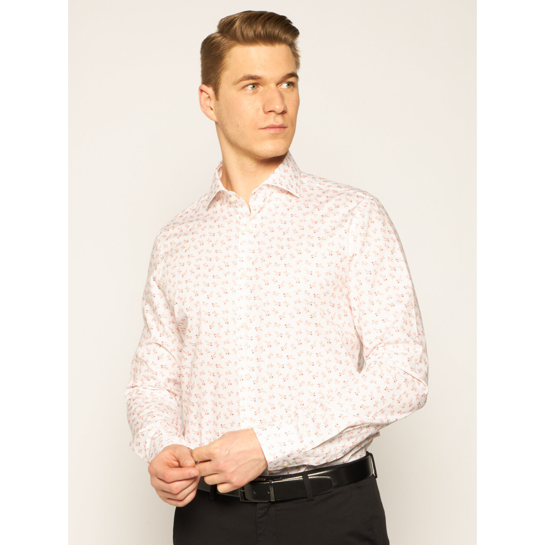 Strellson Риза Sereno 30020147 Бял Slim Fit - Pepit.bg