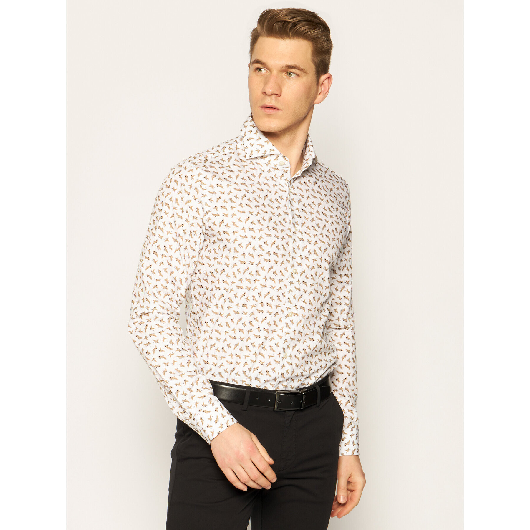 Strellson Риза Sereno 30020147 Бял Slim Fit - Pepit.bg