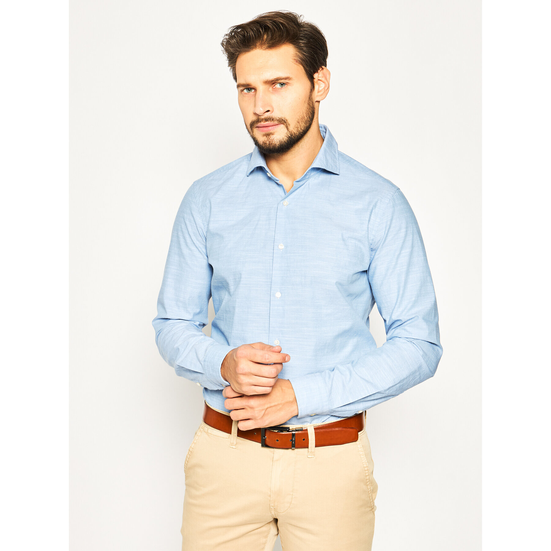 Strellson Риза Sereno 30020157 Син Slim Fit - Pepit.bg