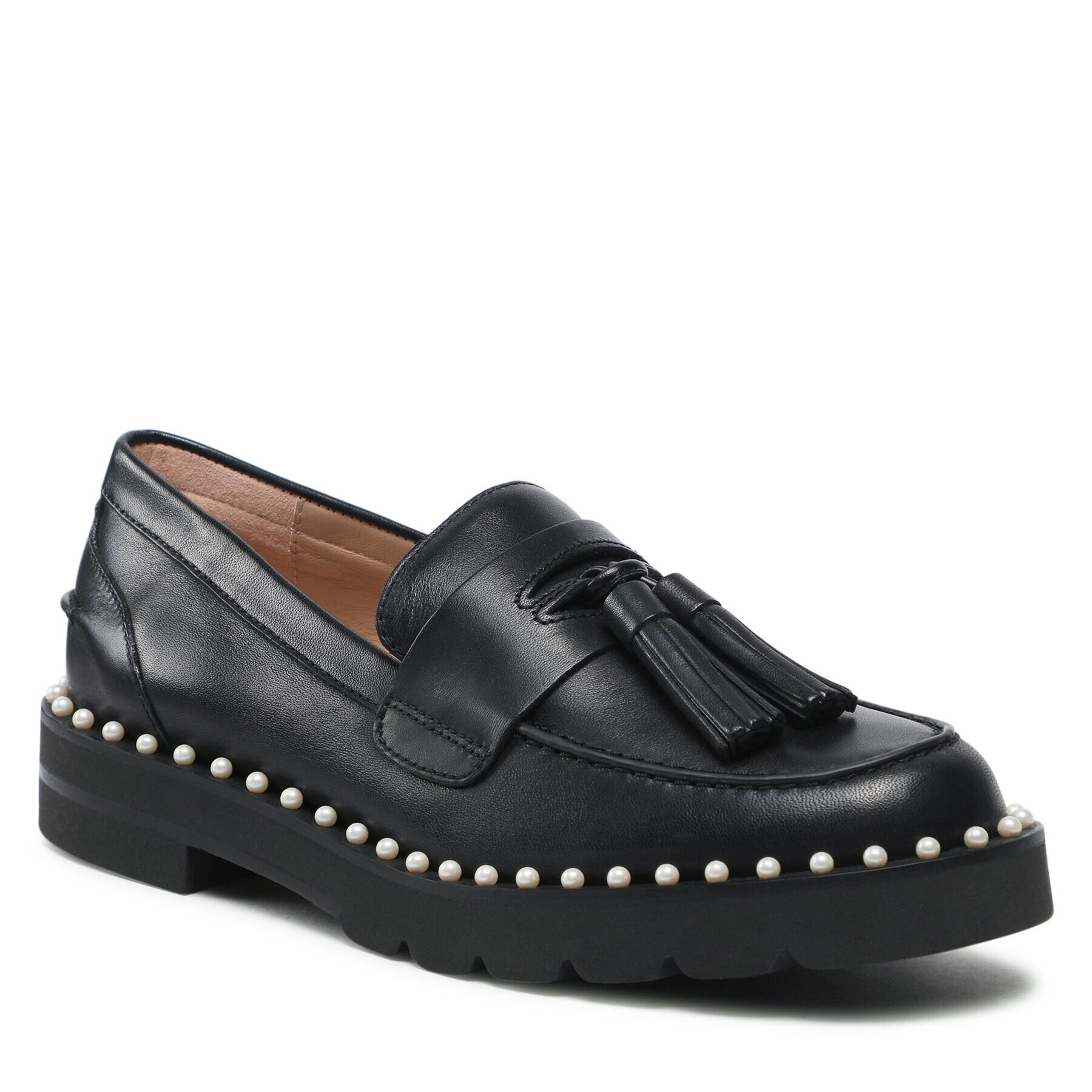 Stuart Weitzman Обувки Mila Lift Pearl Loaf S5845 Черен - Pepit.bg