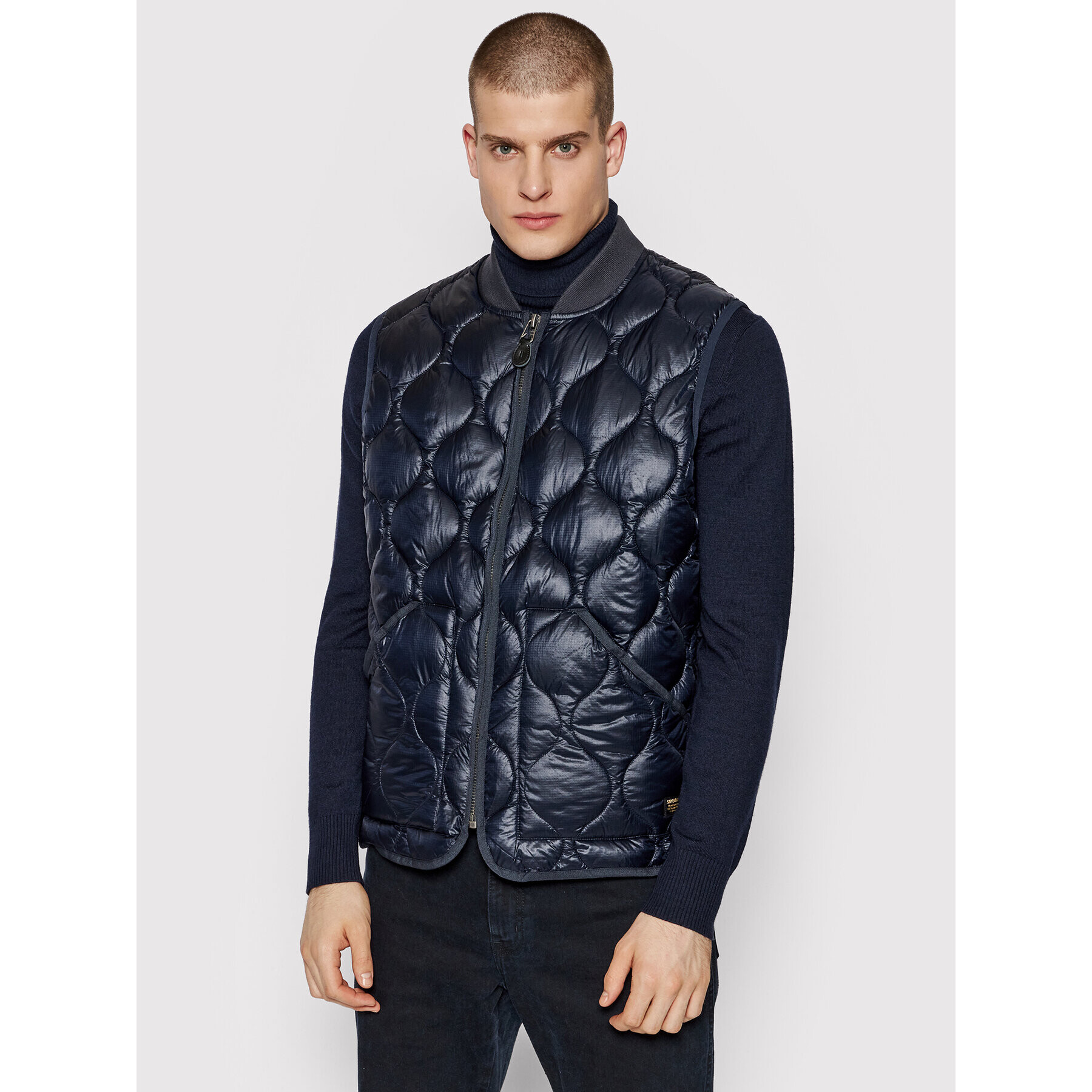 Superdry Елек Liner Gilet M5011268A Тъмносин Regular Fit - Pepit.bg