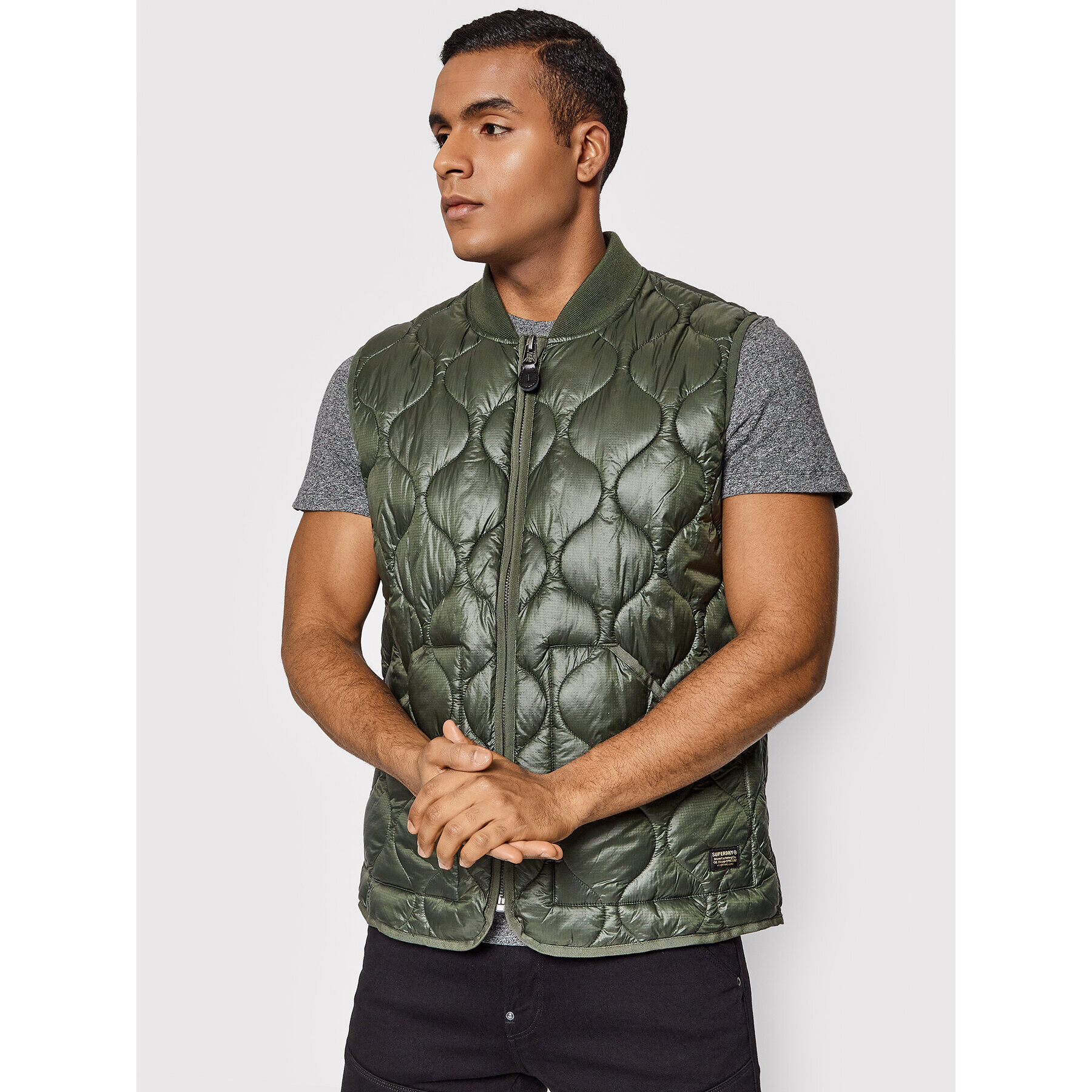 Superdry Елек Liner Gilet M5011268A Зелен Regular Fit - Pepit.bg