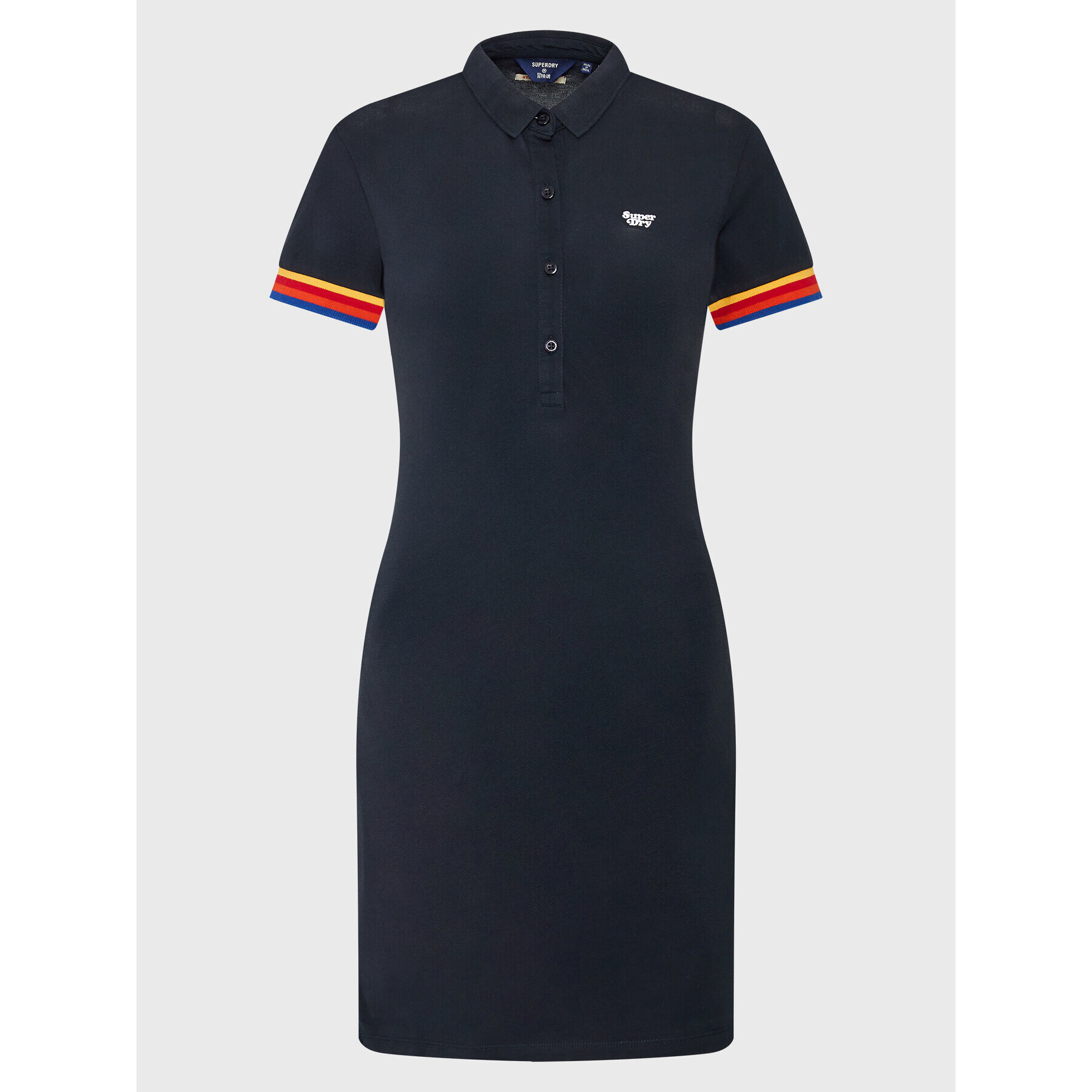 Superdry Ежедневна рокля Vintage Stripe Polo W8011102A Тъмносин Regular Fit - Pepit.bg