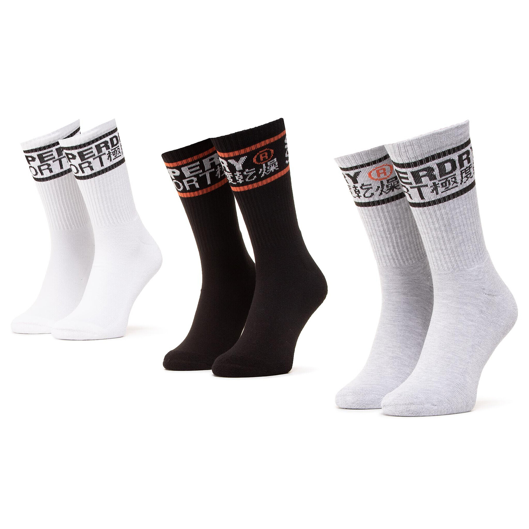 Superdry Комплект 3 чифта дълги чорапи мъжки Coolmax Crew Sock 3Pk MS400010A Цветен - Pepit.bg