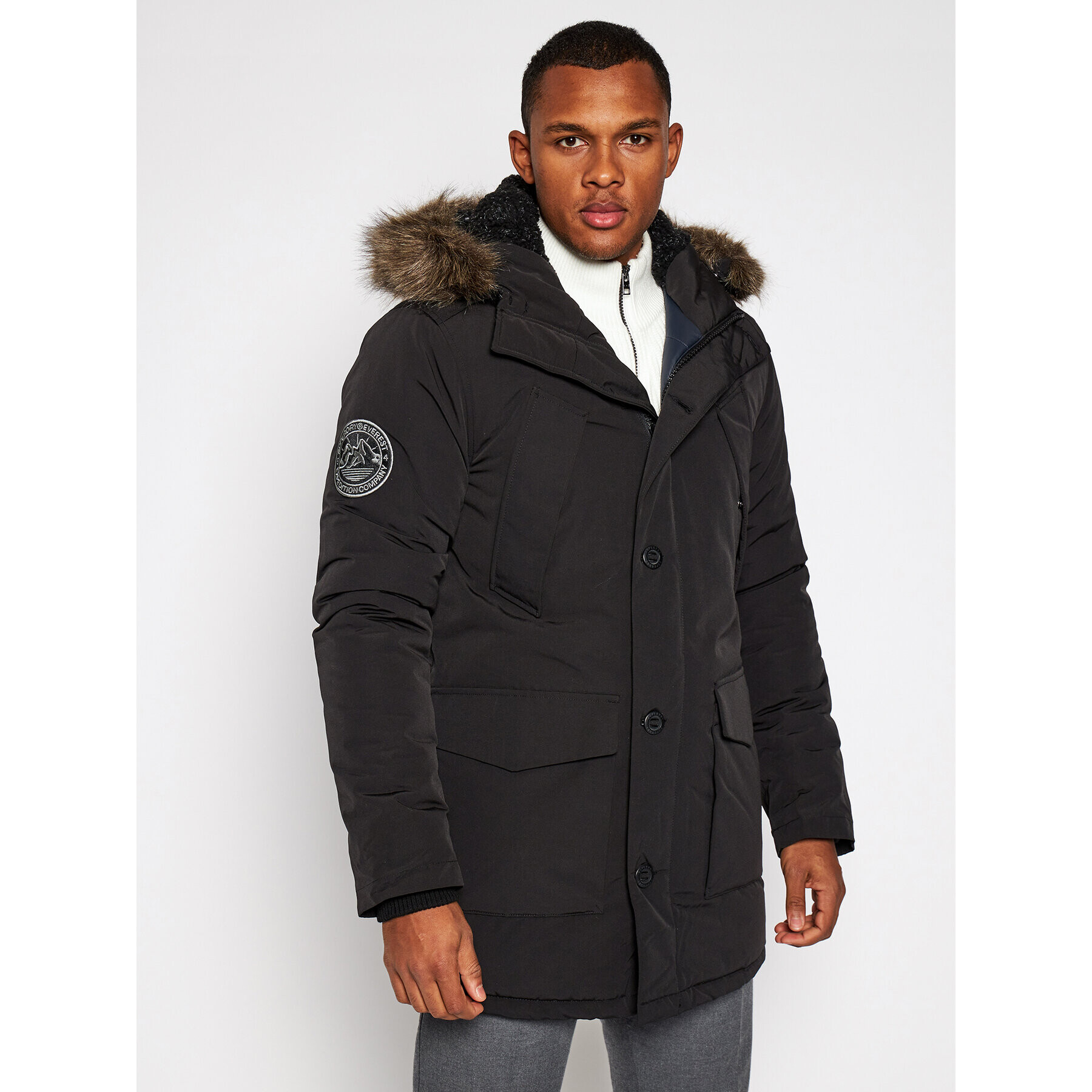 Superdry Парка Everest M5010204A Черен Regular Fit - Pepit.bg