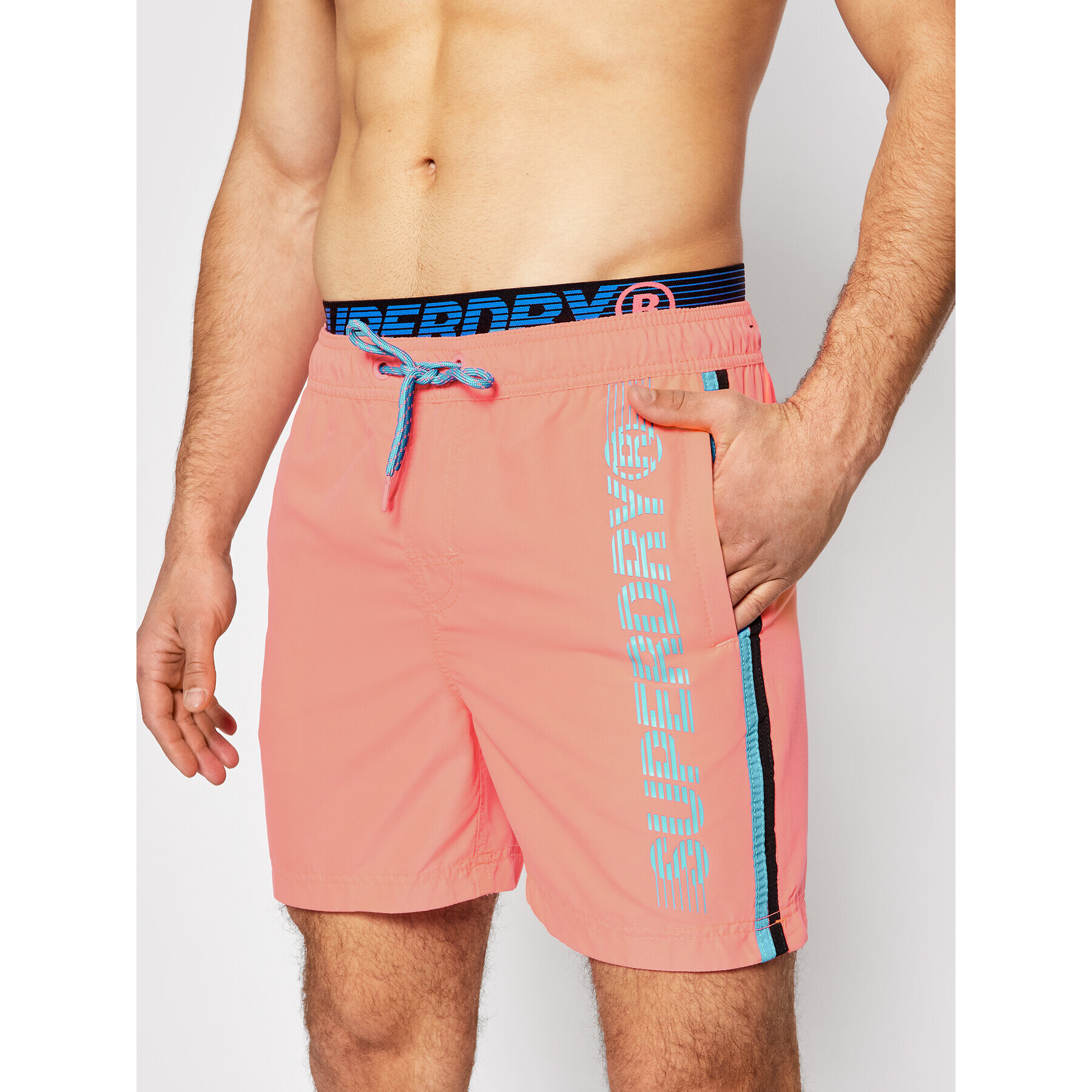 Superdry Плувни шорти State Volley Swim M3010010A Розов Regular Fit - Pepit.bg