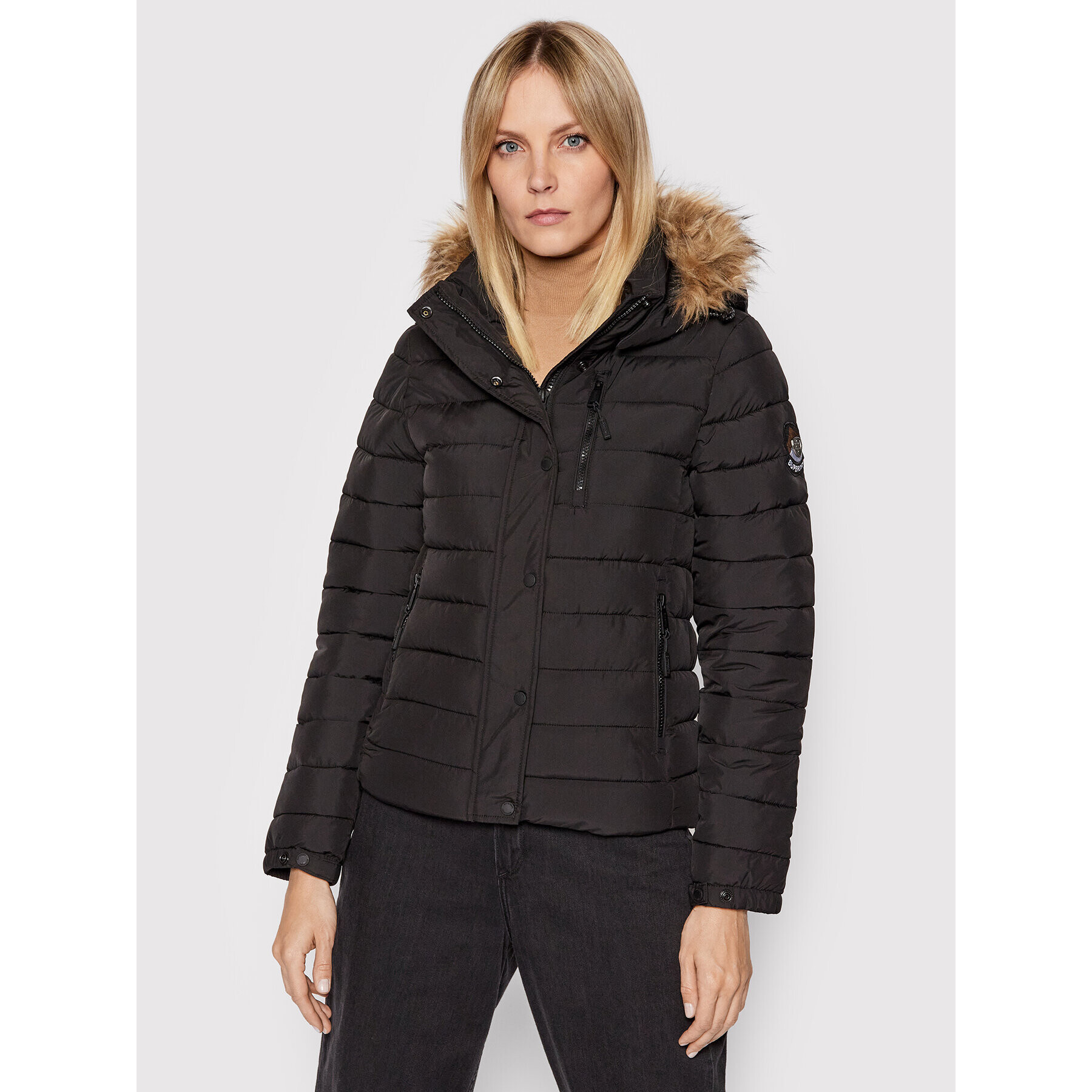 Superdry Пухено яке Classic Fuji W5011059A Черен Regular Fit - Pepit.bg