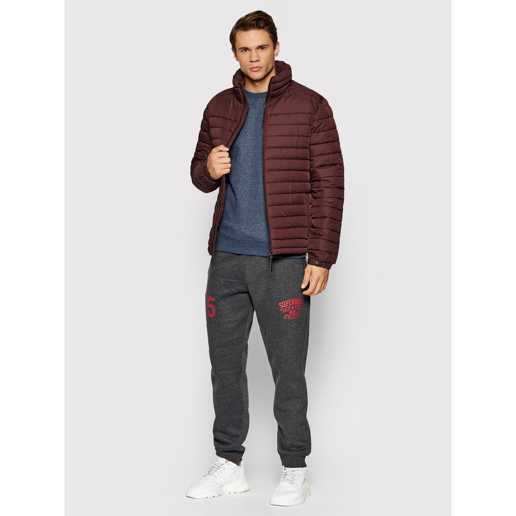 Superdry Пухено яке Studios M5011103A Бордо Regular Fit - Pepit.bg