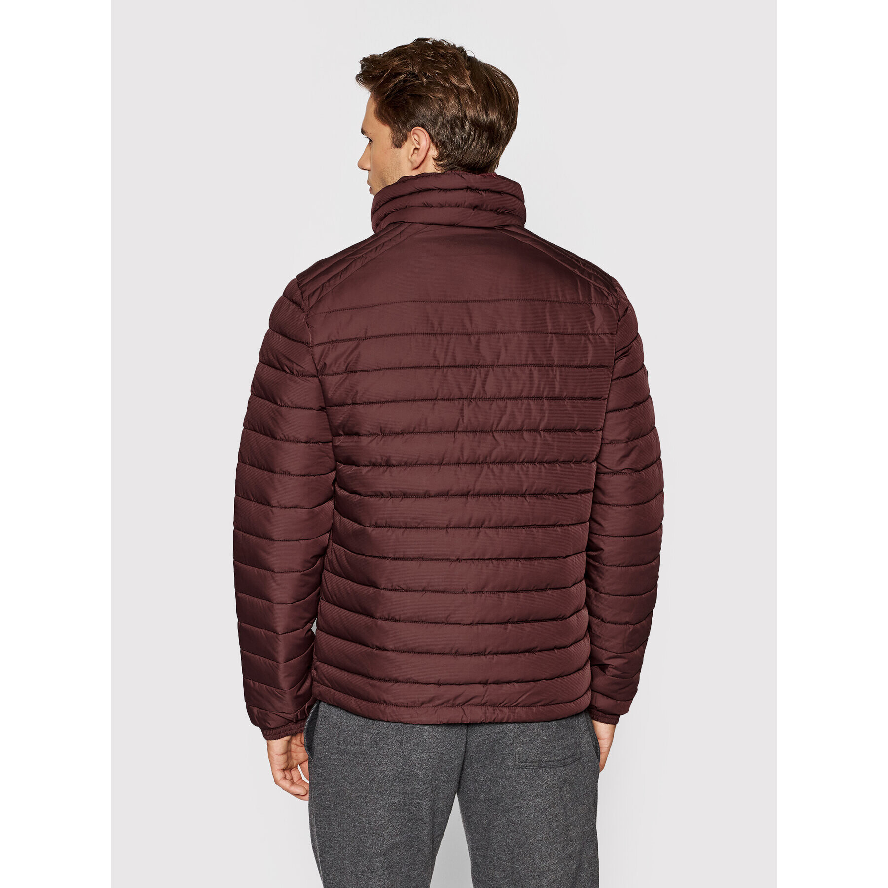 Superdry Пухено яке Studios M5011103A Бордо Regular Fit - Pepit.bg