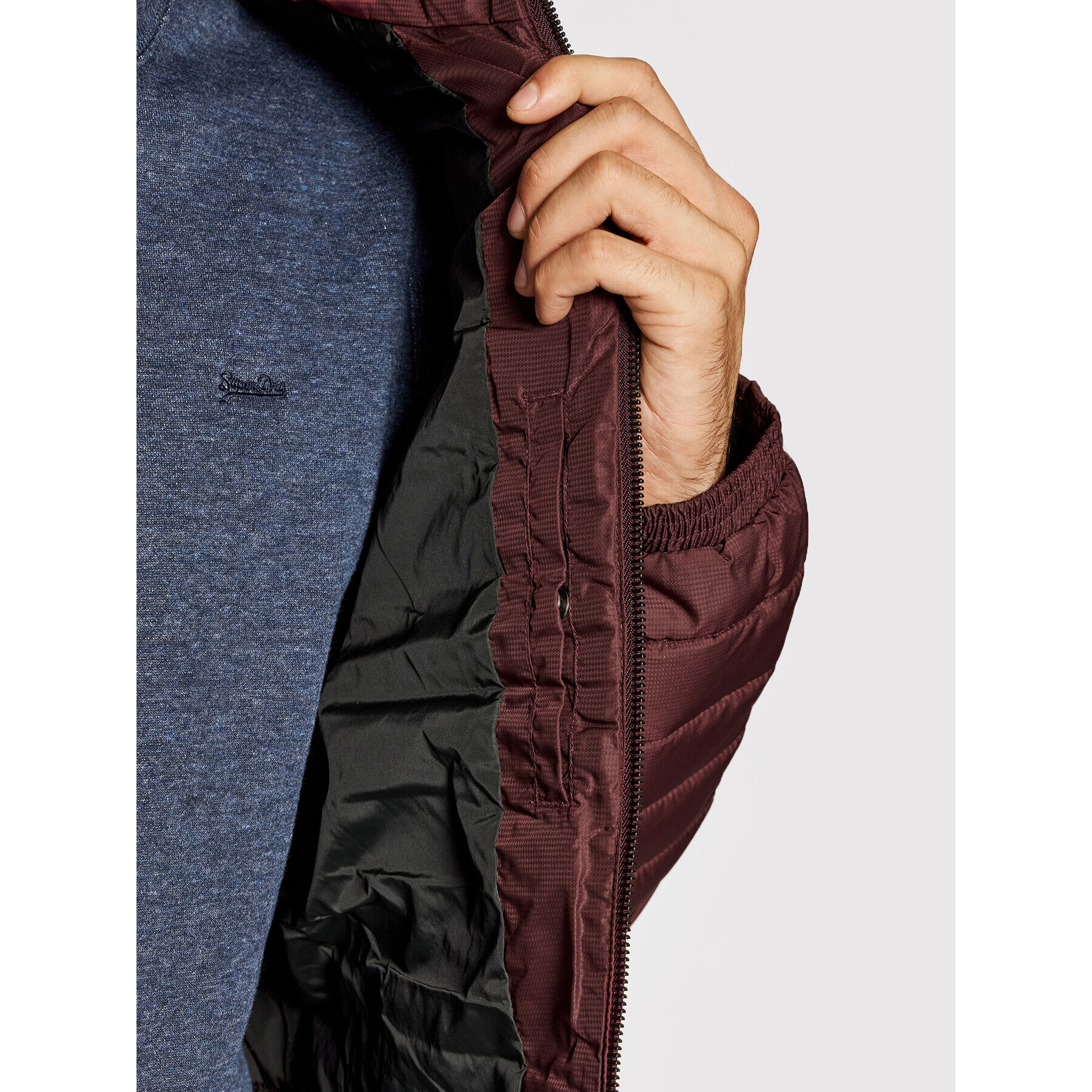 Superdry Пухено яке Studios M5011103A Бордо Regular Fit - Pepit.bg