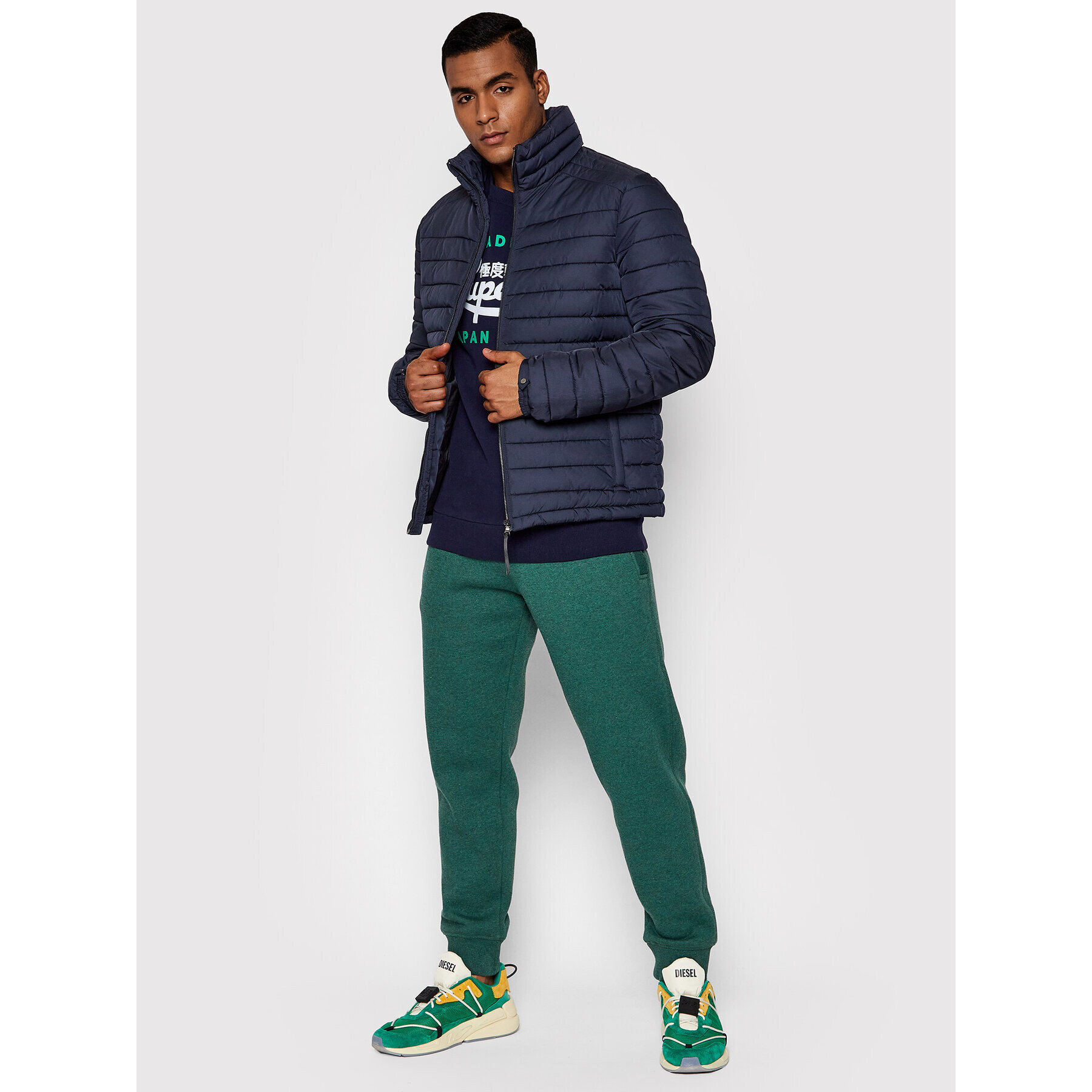 Superdry Пухено яке Studios M5011103A Тъмносин Regular Fit - Pepit.bg