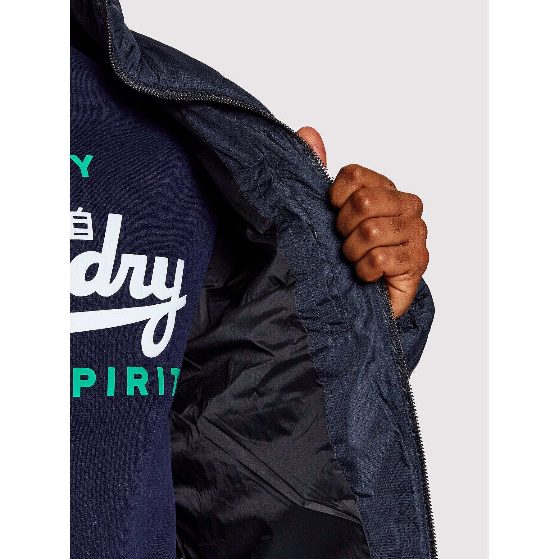Superdry Пухено яке Studios M5011103A Тъмносин Regular Fit - Pepit.bg