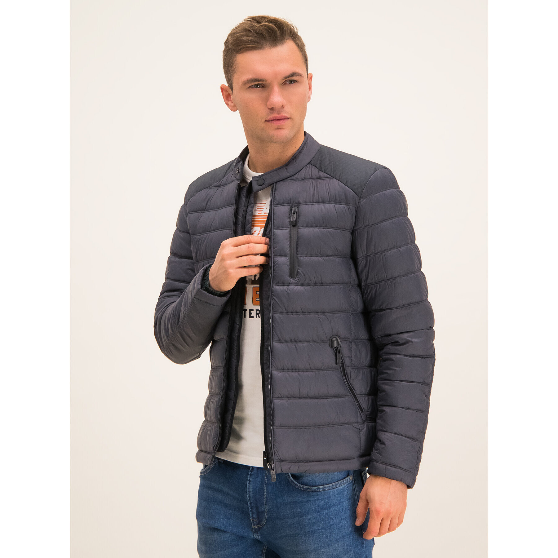 Superdry Пухено яке M5000013A Сив Regular Fit - Pepit.bg