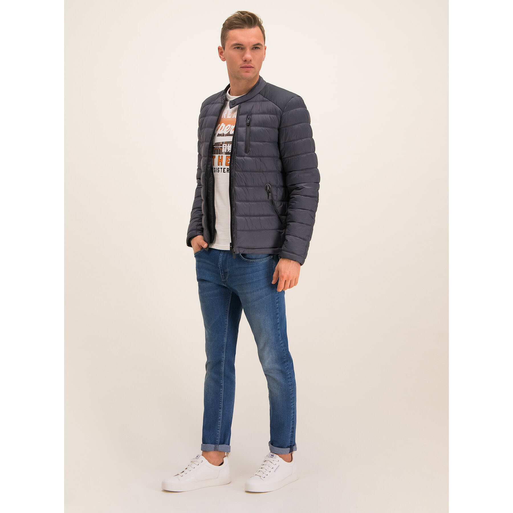 Superdry Пухено яке M5000013A Сив Regular Fit - Pepit.bg