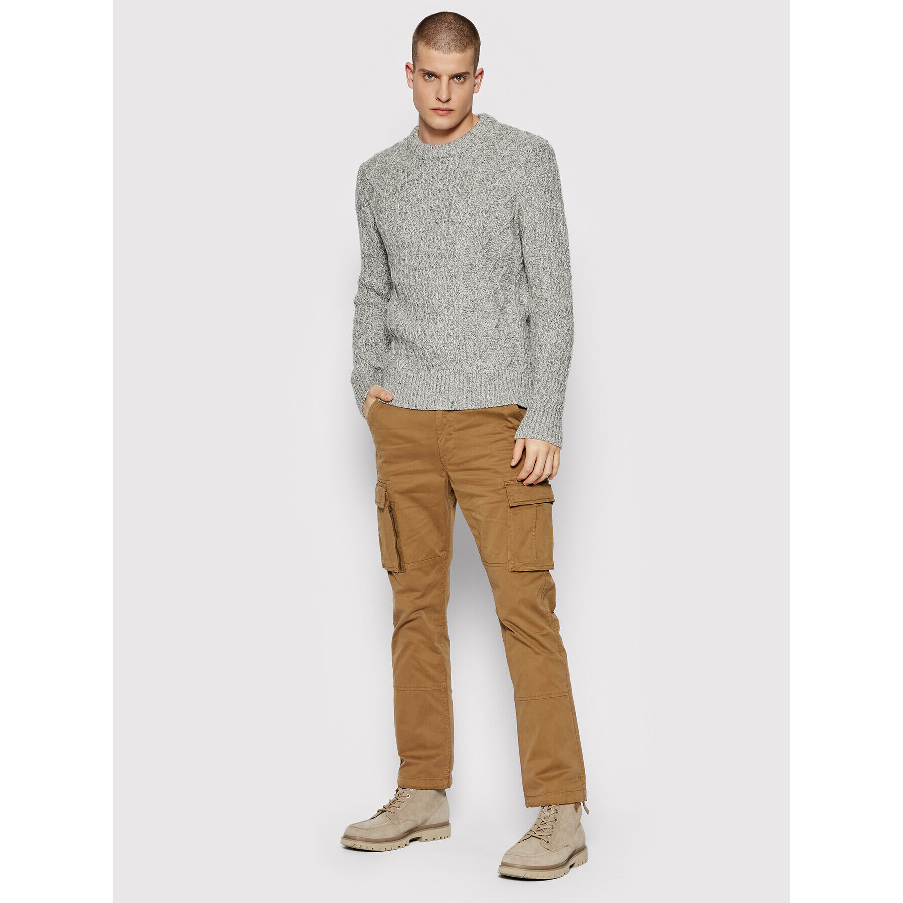 Superdry Пуловер Jacob Cable M6110305A Сив Regular Fit - Pepit.bg
