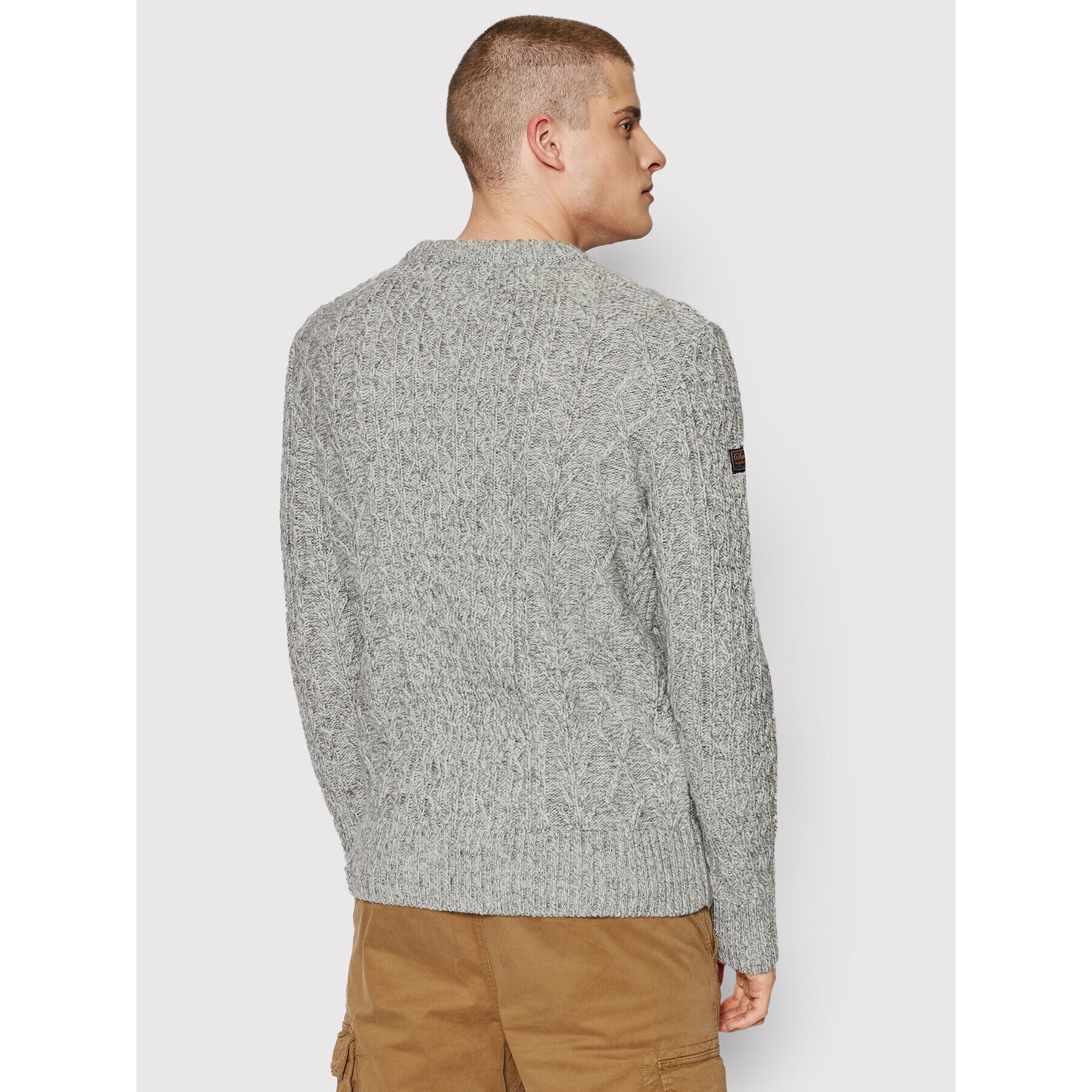 Superdry Пуловер Jacob Cable M6110305A Сив Regular Fit - Pepit.bg