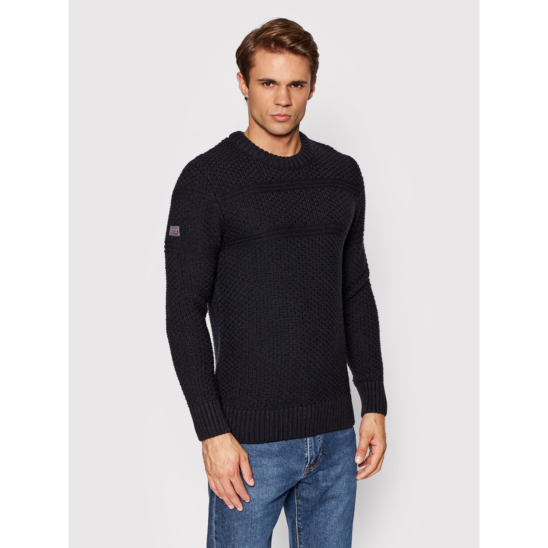 Superdry Пуловер Jacob Cable M6110305A Тъмносин Regular Fit - Pepit.bg