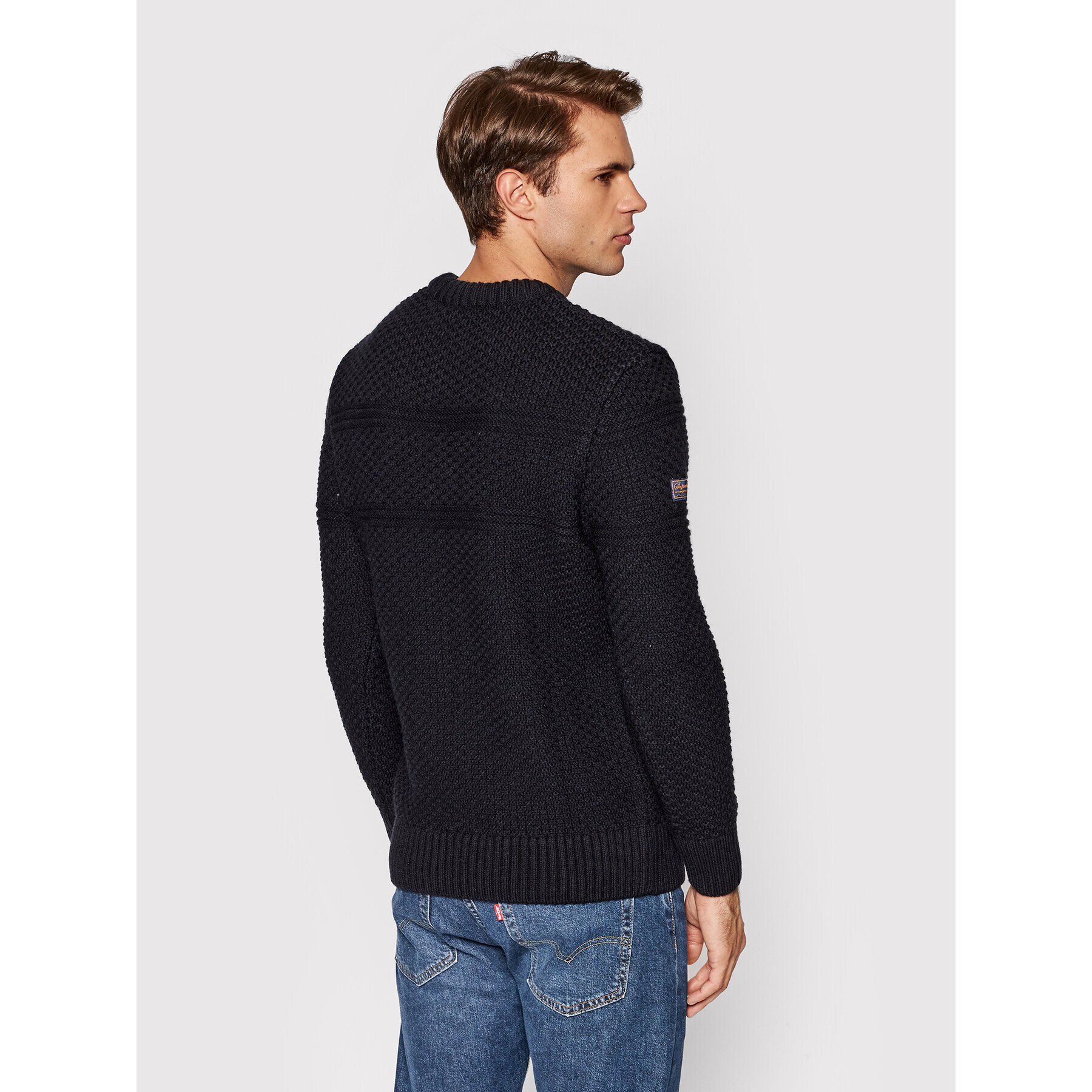 Superdry Пуловер Jacob Cable M6110305A Тъмносин Regular Fit - Pepit.bg