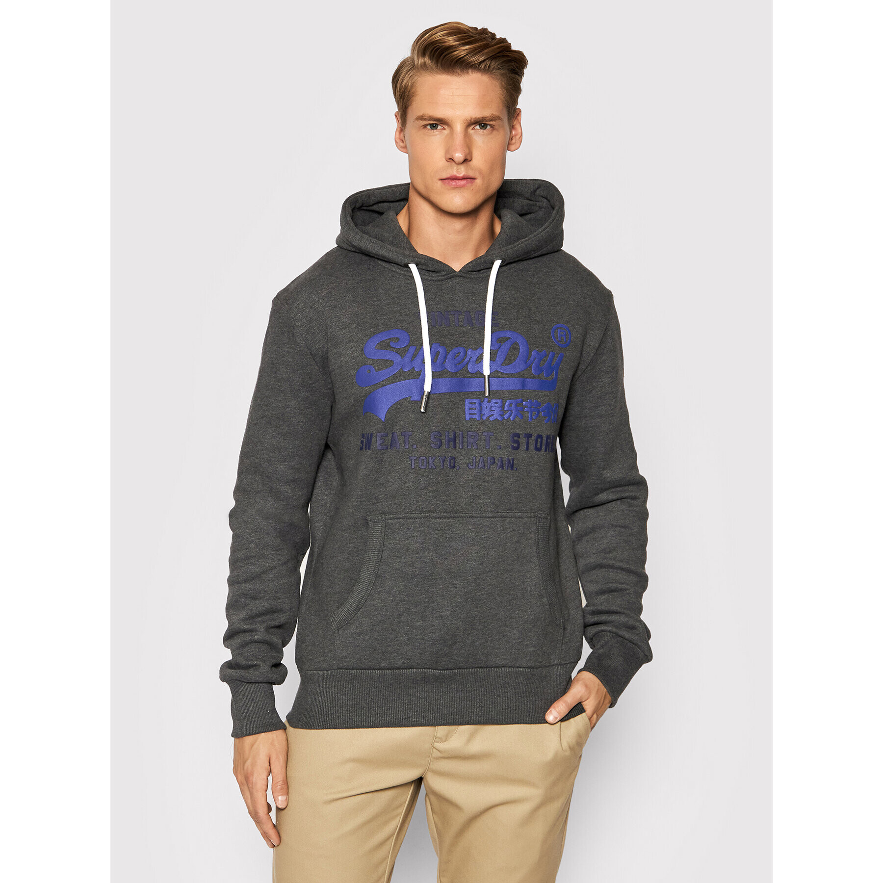 Superdry Суитшърт Shop Duo M2011901A Сив Regular Fit - Pepit.bg