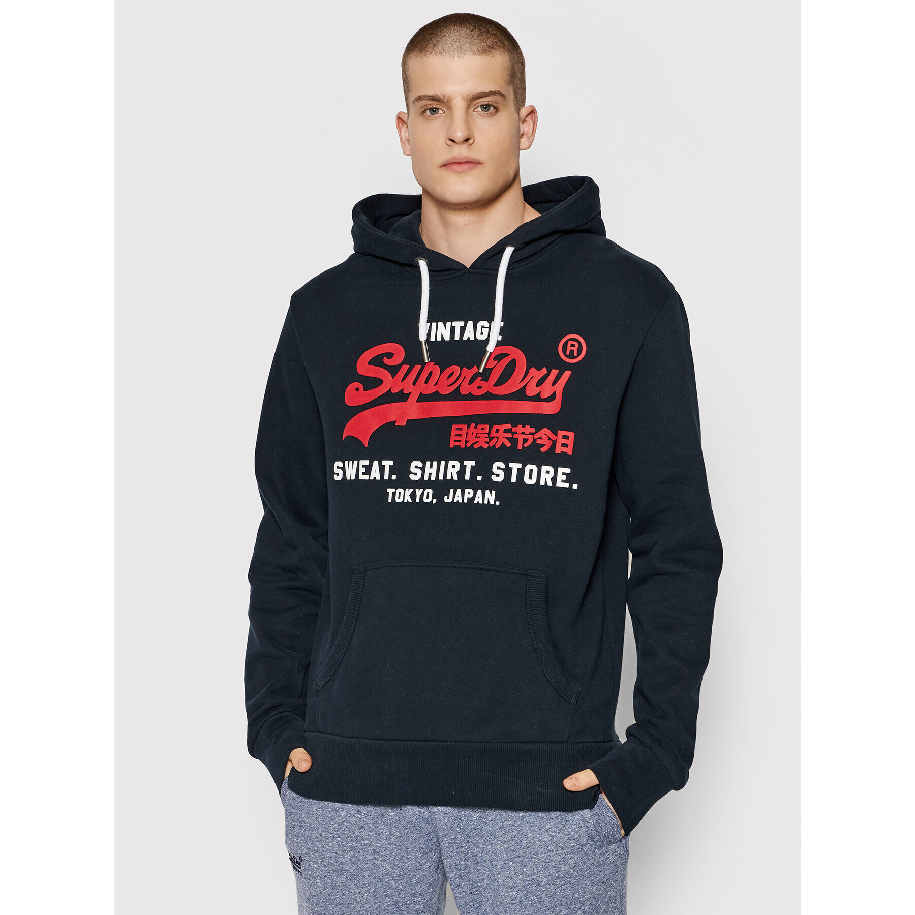 Superdry Суитшърт Shop Duo M2011901A Тъмносин Regular Fit - Pepit.bg