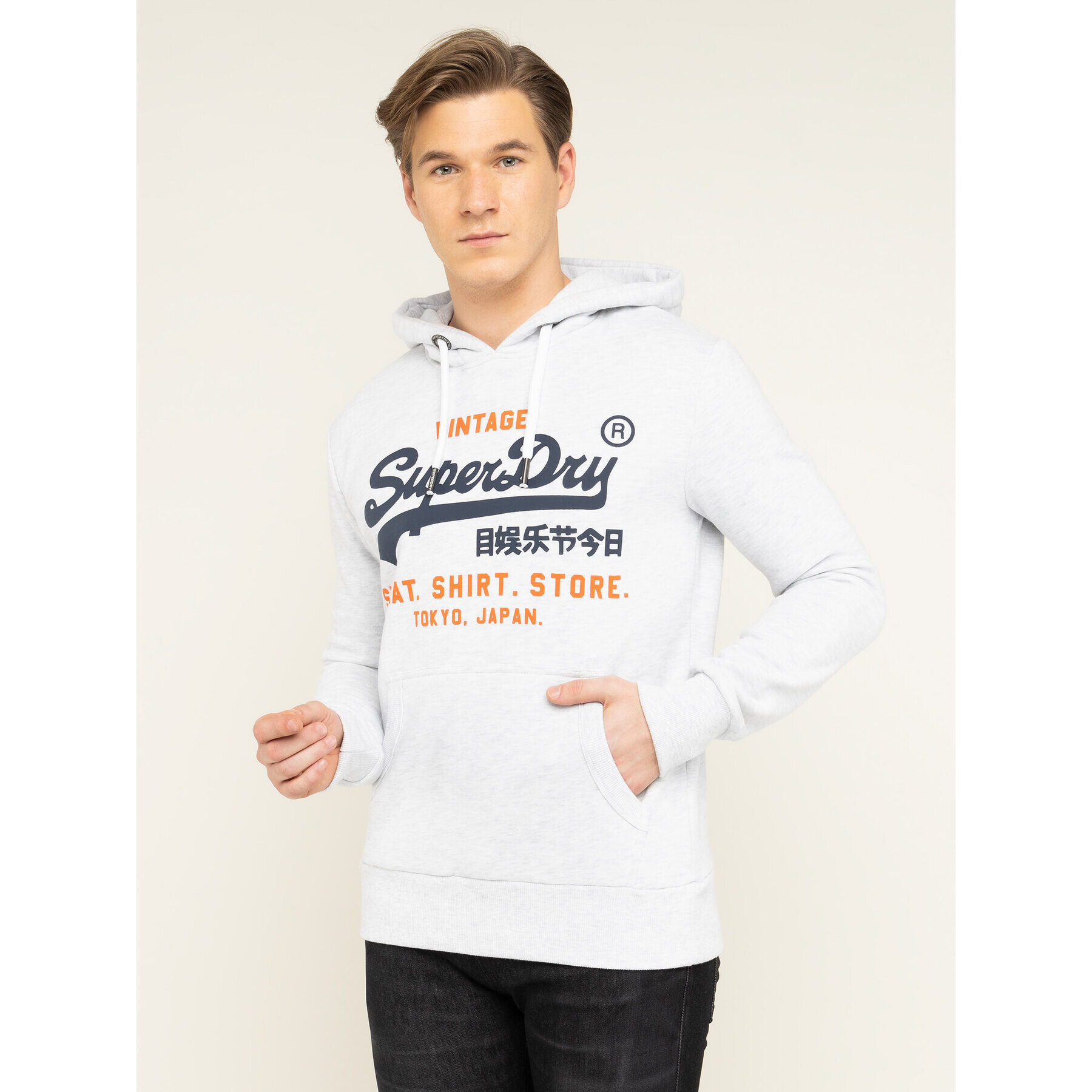 Superdry Суитшърт Sweat Shirt Shop Duo Hood M20004NS Сив Regular Fit - Pepit.bg