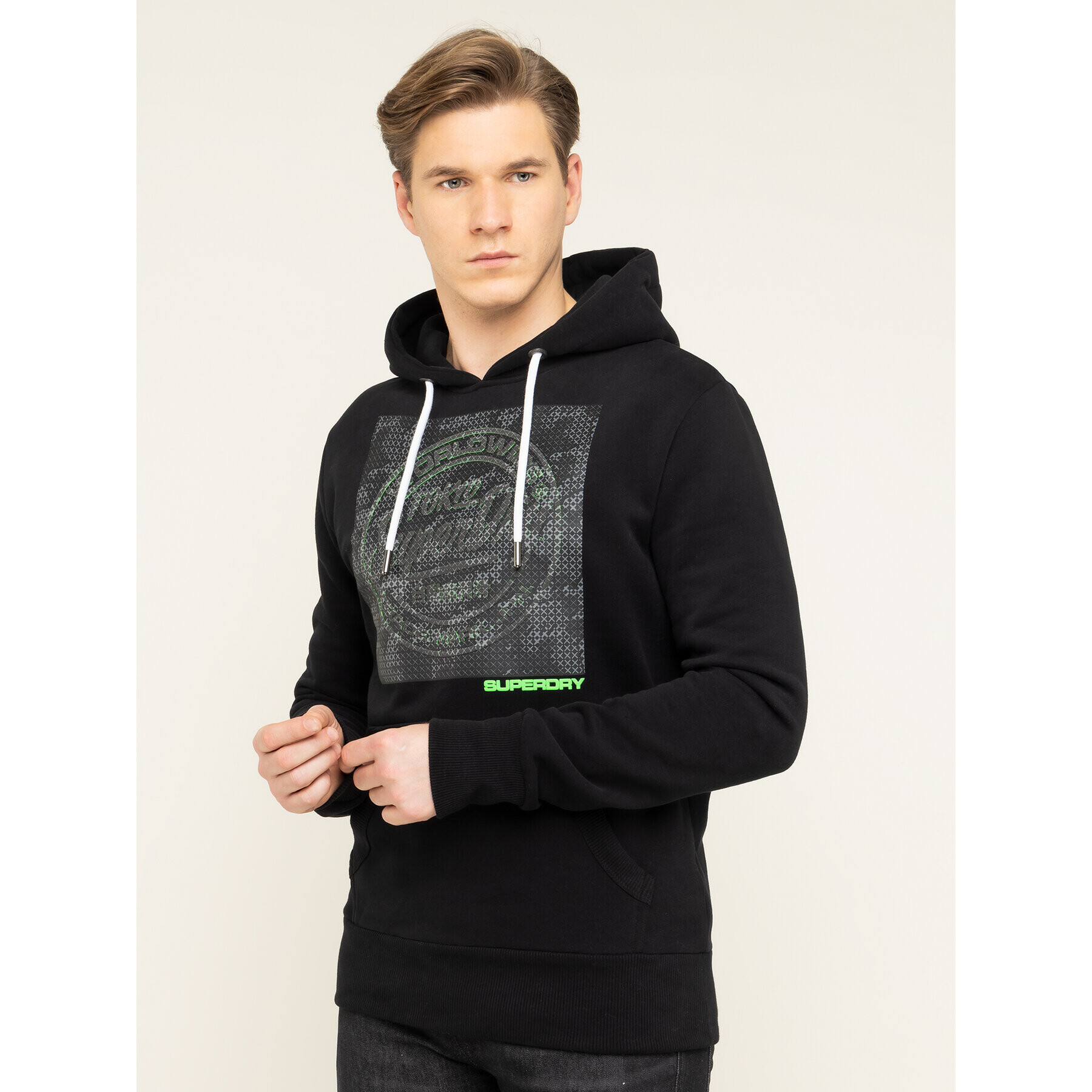 Superdry Суитшърт Ticket Type 3D Camo Hood M2000123A Черен Regular Fit - Pepit.bg