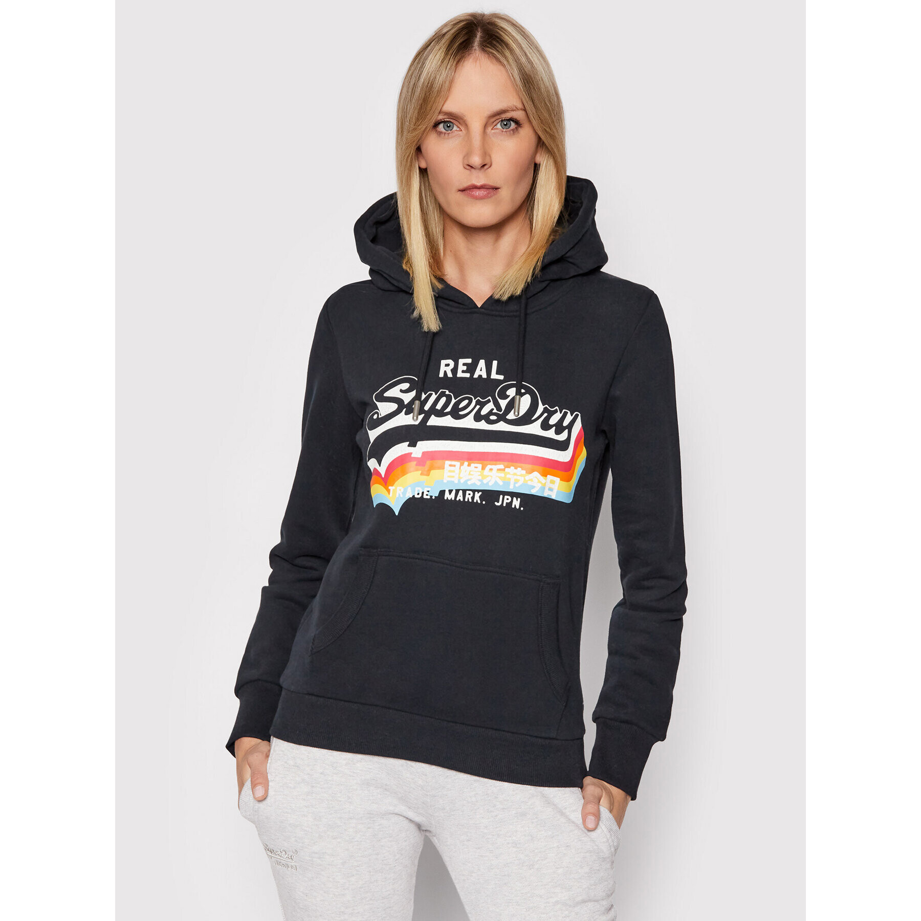 Superdry Суитшърт Vl Hood W2010455A Тъмносин Regular Fit - Pepit.bg