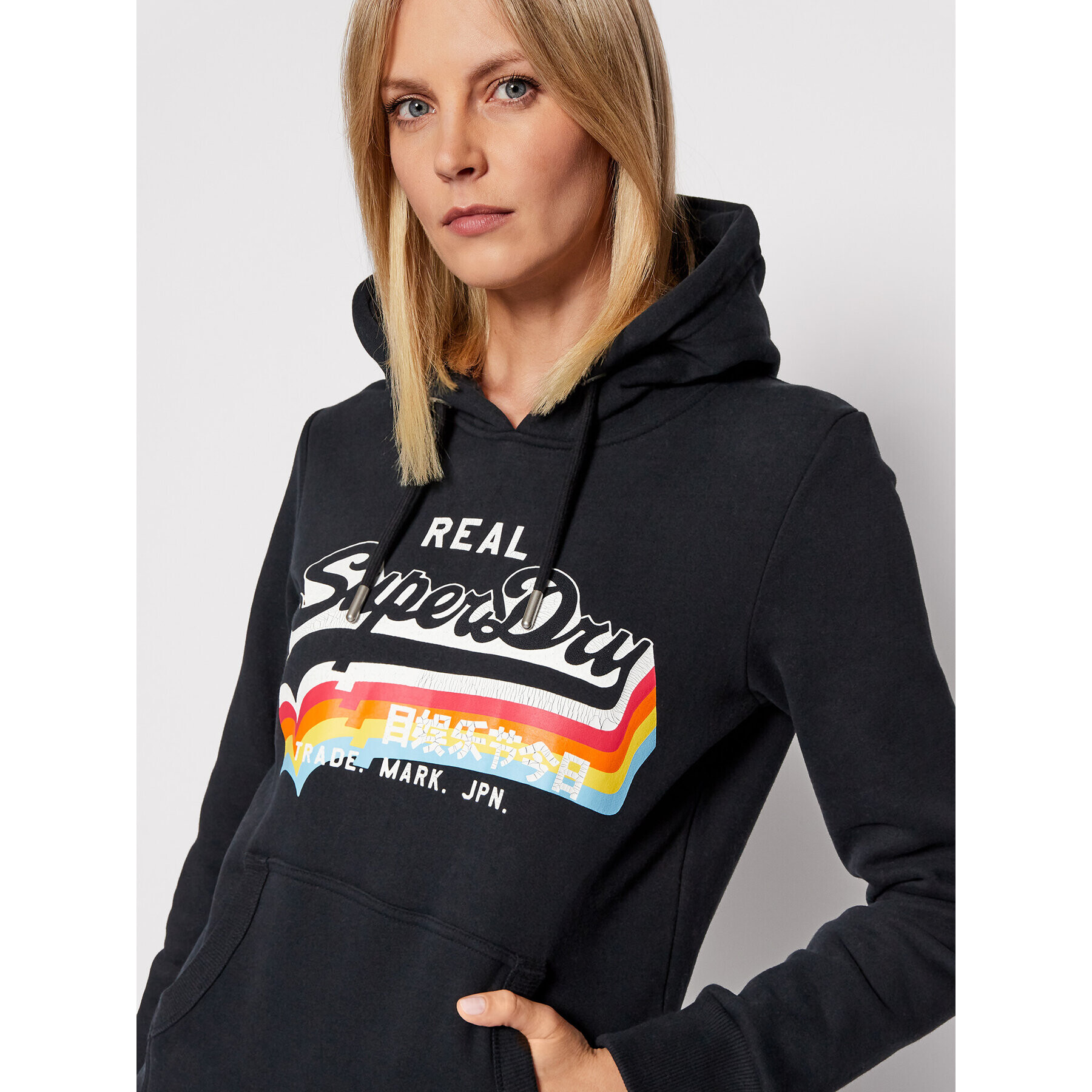 Superdry Суитшърт Vl Hood W2010455A Тъмносин Regular Fit - Pepit.bg