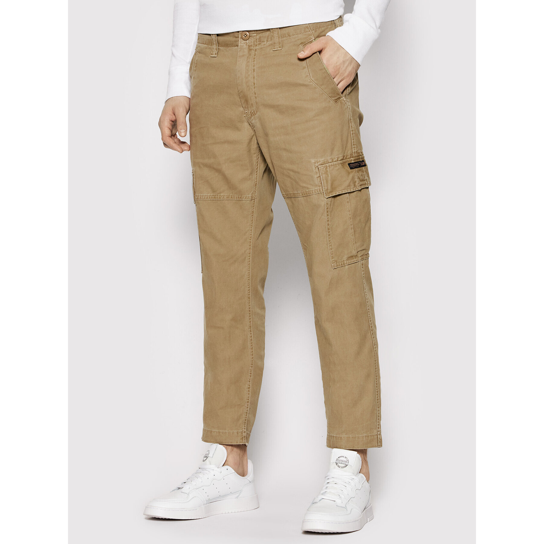 Superdry Текстилни панталони Cargo M7010195A Бежов Regular Fit - Pepit.bg