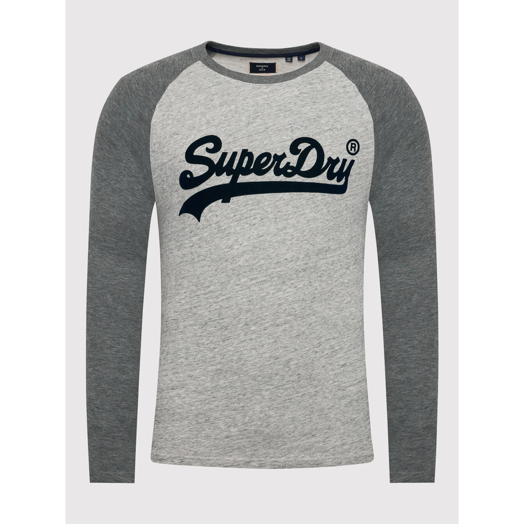 Superdry Тениска с дълъг ръкав Raglan M6010608A Сив Regular Fit - Pepit.bg