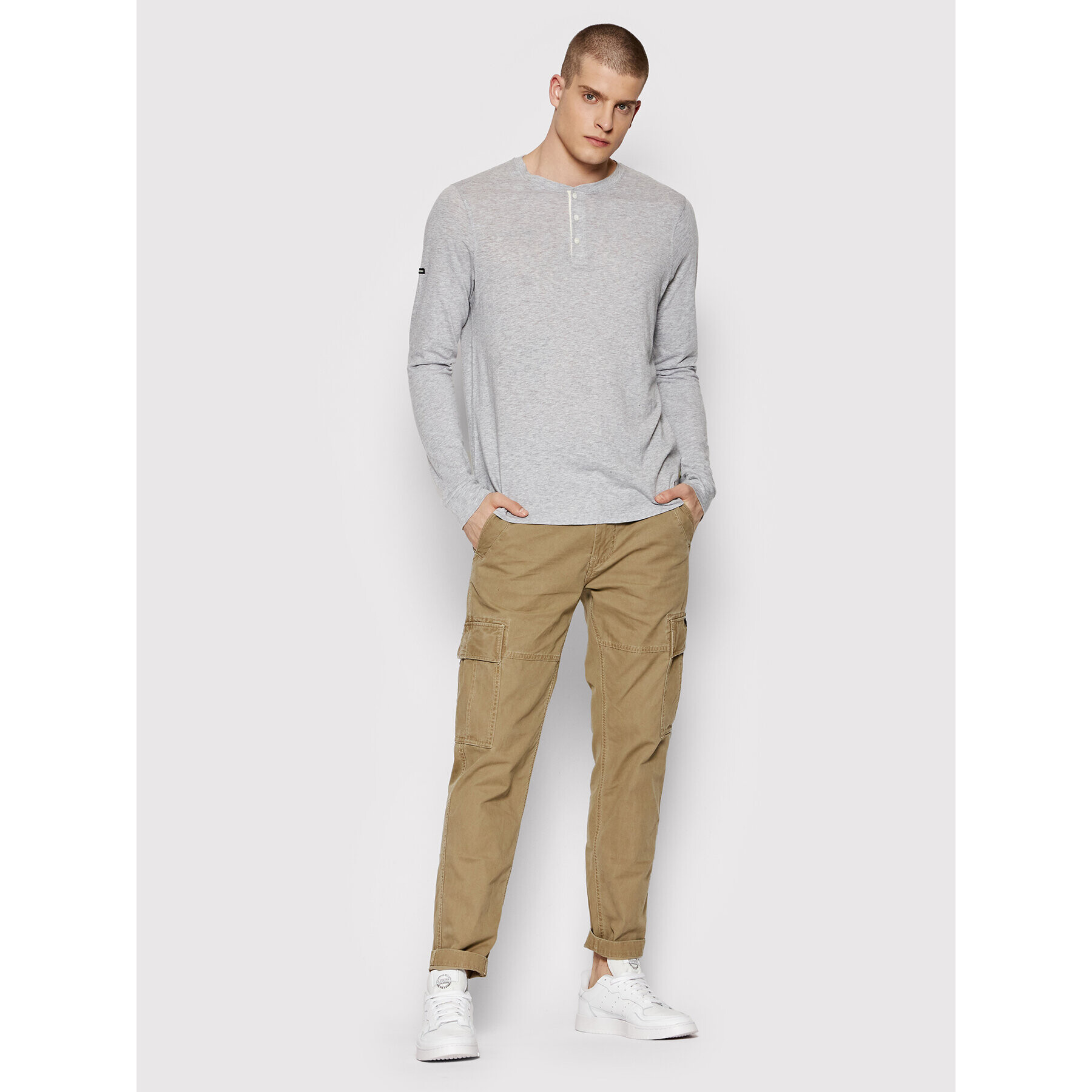 Superdry Тениска с дълъг ръкав Studios Slub M6010619A Сив Regular Fit - Pepit.bg