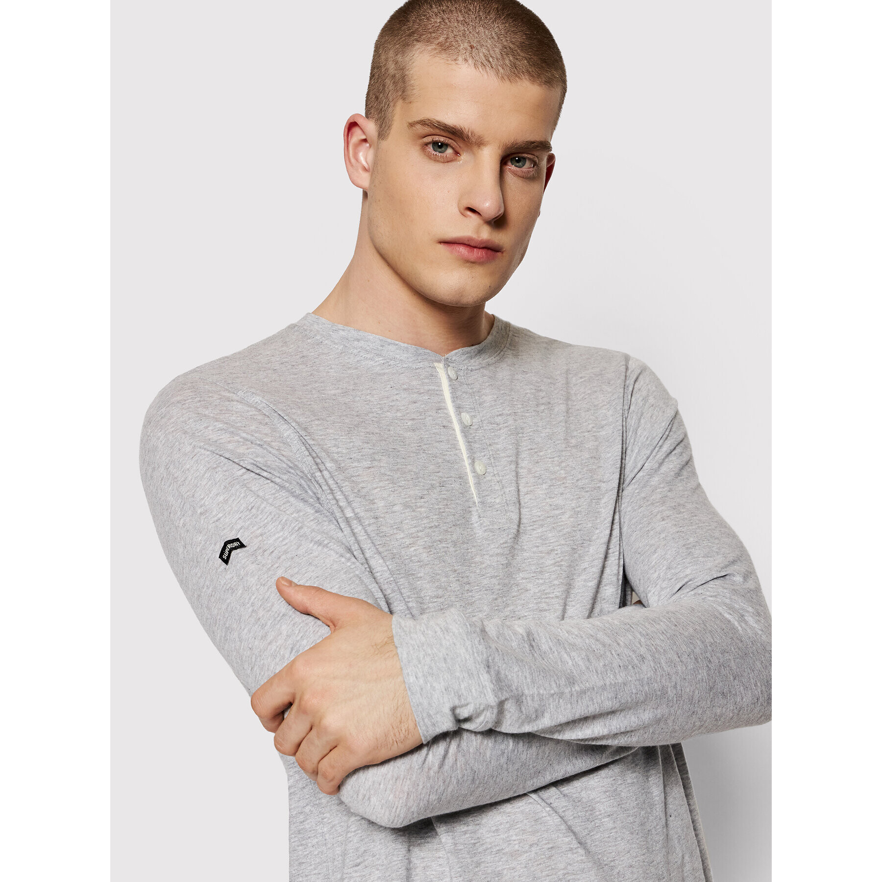 Superdry Тениска с дълъг ръкав Studios Slub M6010619A Сив Regular Fit - Pepit.bg