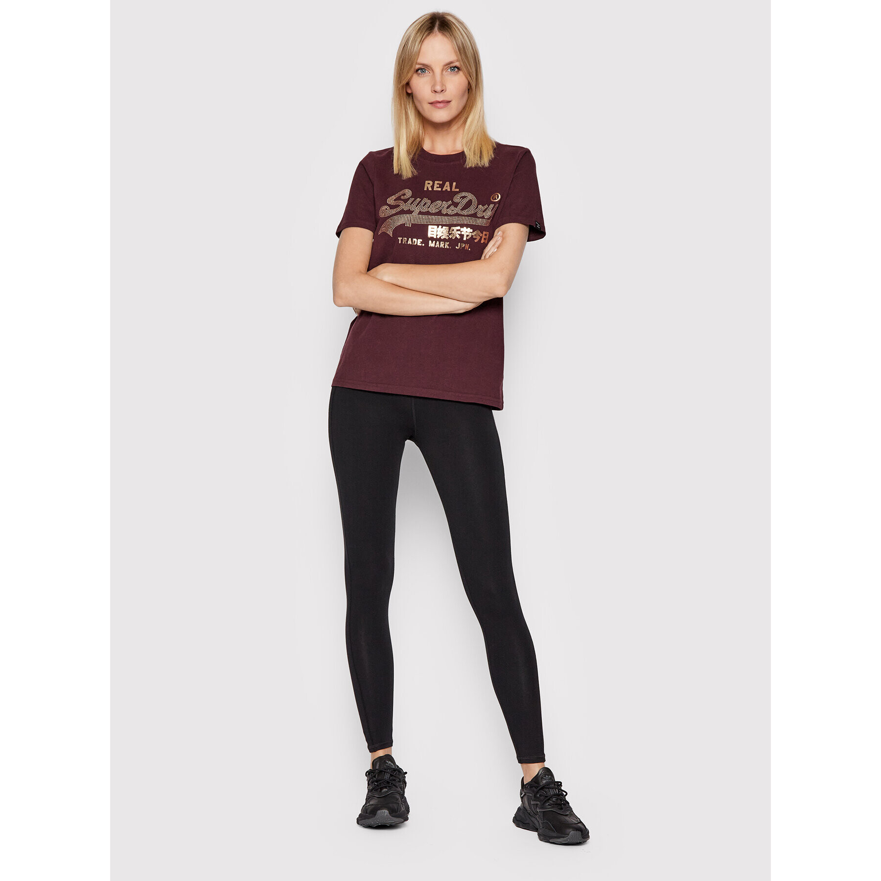 Superdry Тишърт Boho Sparkle Tee W1010731A Бордо Regular Fit - Pepit.bg