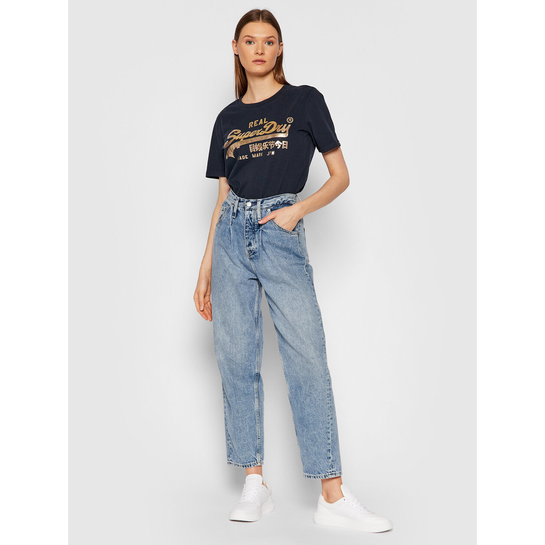 Superdry Тишърт Boho Sparkle Tee W1010731A Тъмносин Regular Fit - Pepit.bg