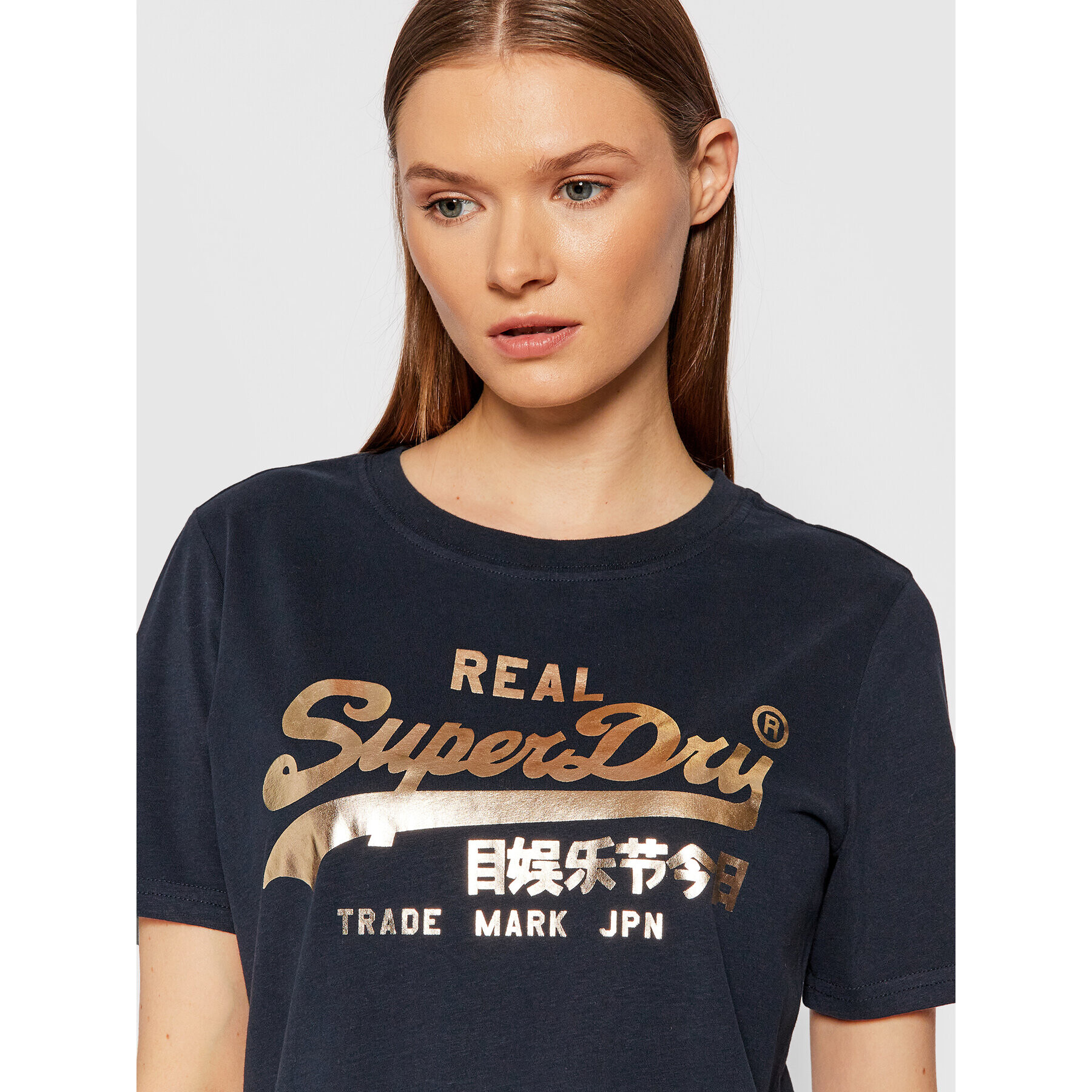 Superdry Тишърт Boho Sparkle Tee W1010731A Тъмносин Regular Fit - Pepit.bg