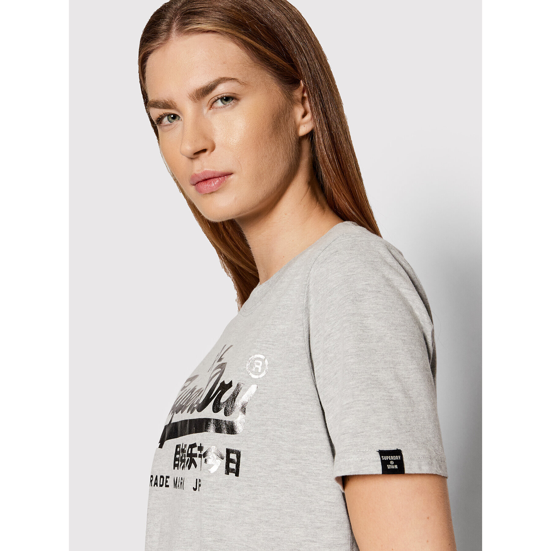 Superdry Тишърт Boho Sparkle W1010731A Сив Regular Fit - Pepit.bg