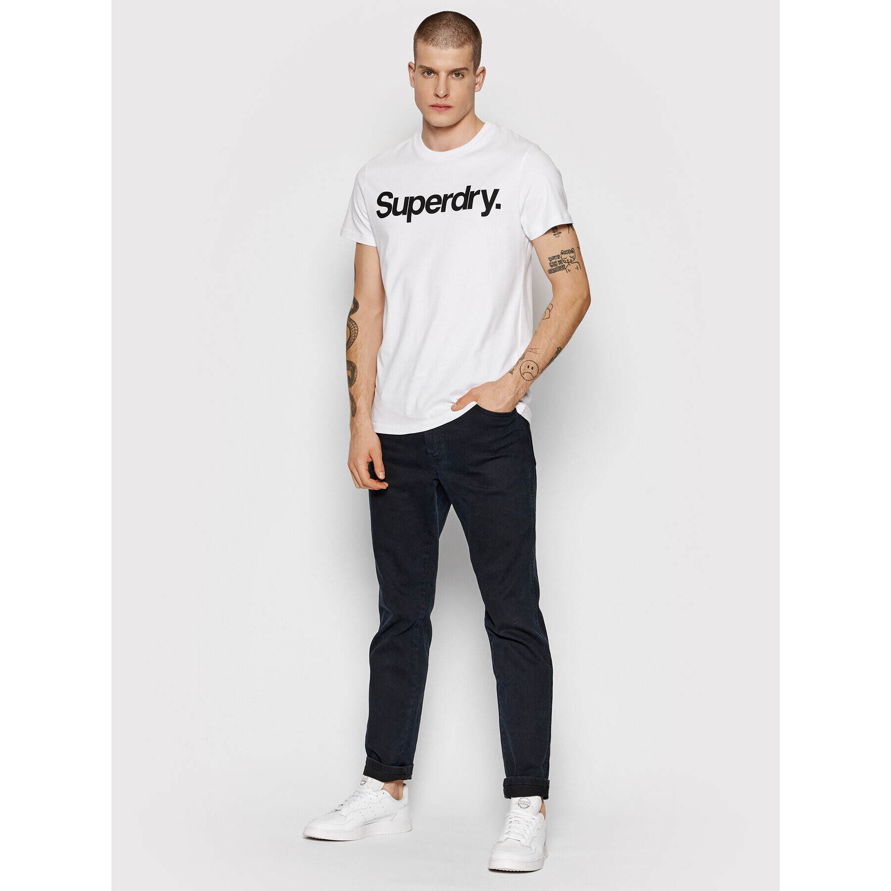 Superdry Тишърт Cl Tee M1011355A Бял Regular Fit - Pepit.bg