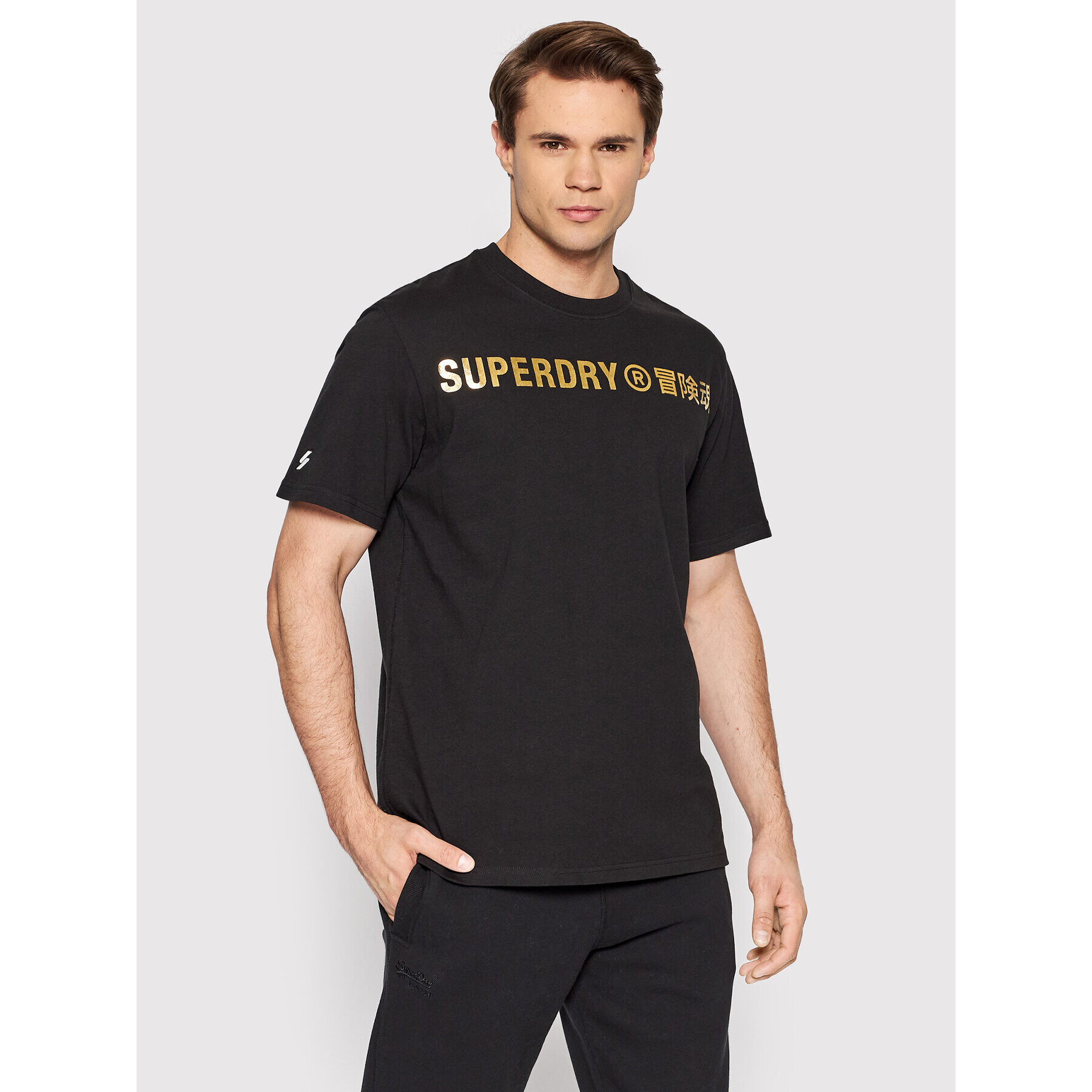 Superdry Тишърт Corporate Logo Foil M1011253A Черен Regular Fit - Pepit.bg