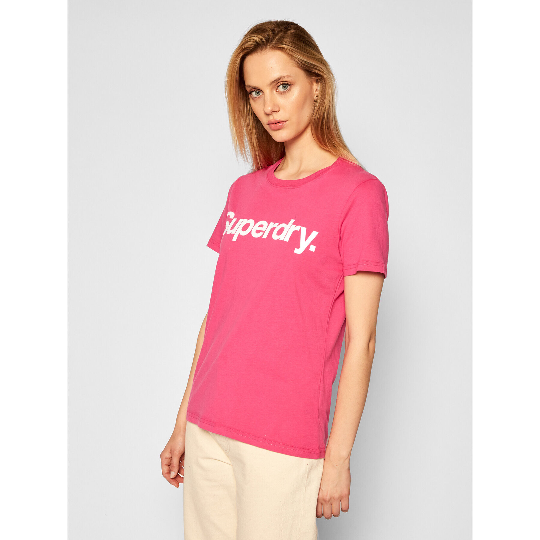 Superdry Тишърт Flock W1010219A Розов Regular Fit - Pepit.bg