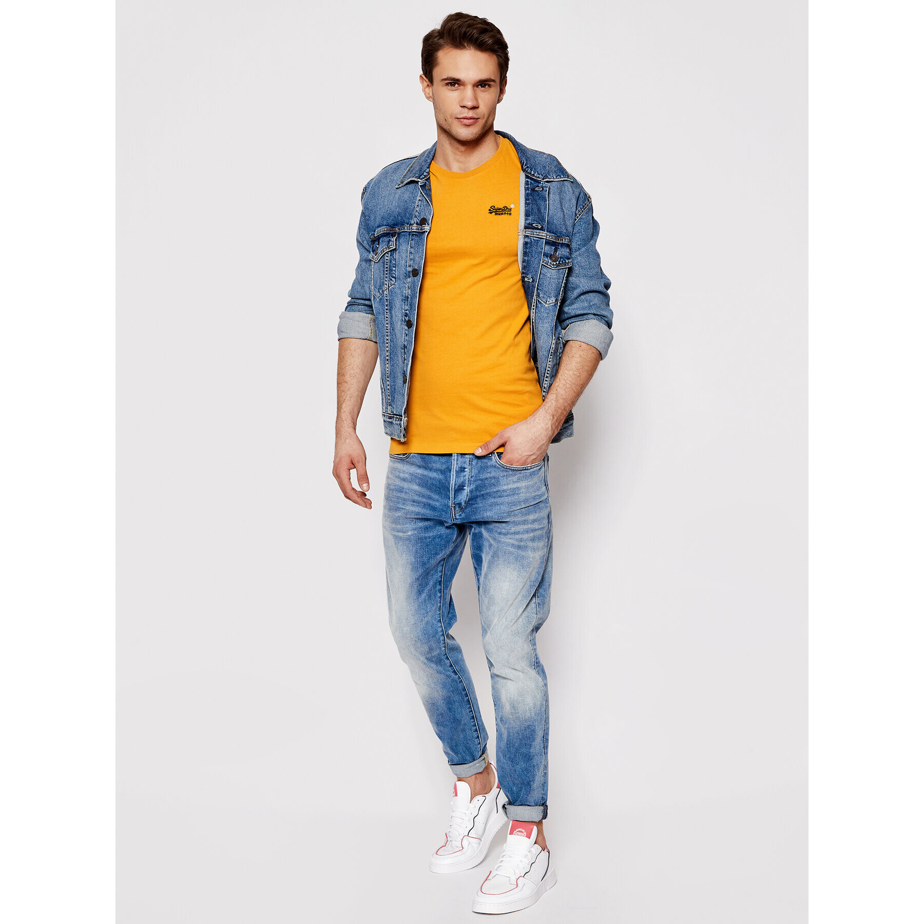 Superdry Тишърт Ol Vintage Emb Tee M1000020A Жълт Regular Fit - Pepit.bg
