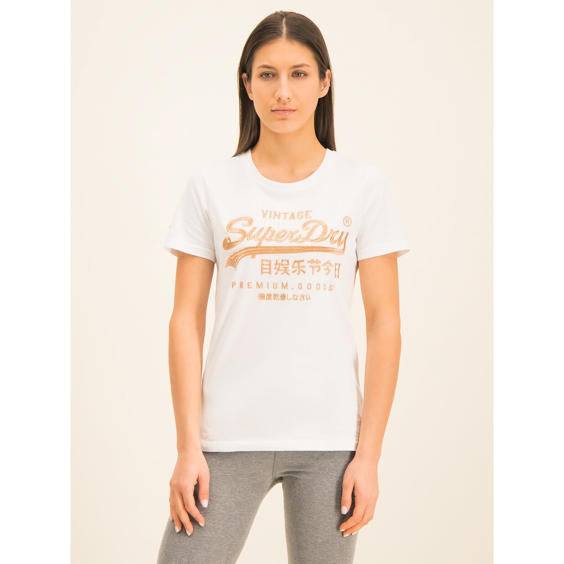 Superdry Тишърт Premium Goods Luxe Emb Entry Tee W1000067A Бял Classic Fit - Pepit.bg