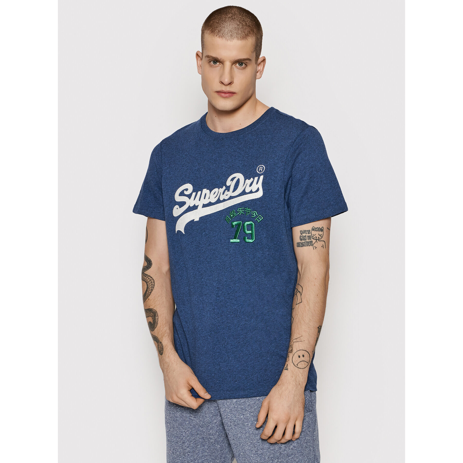 Superdry Тишърт Source M1011158A Син Regular Fit - Pepit.bg