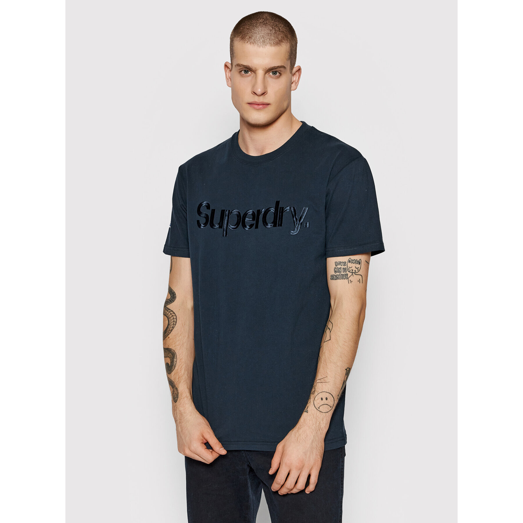 Superdry Тишърт Source Tee M1011337A Тъмносин Regular Fit - Pepit.bg