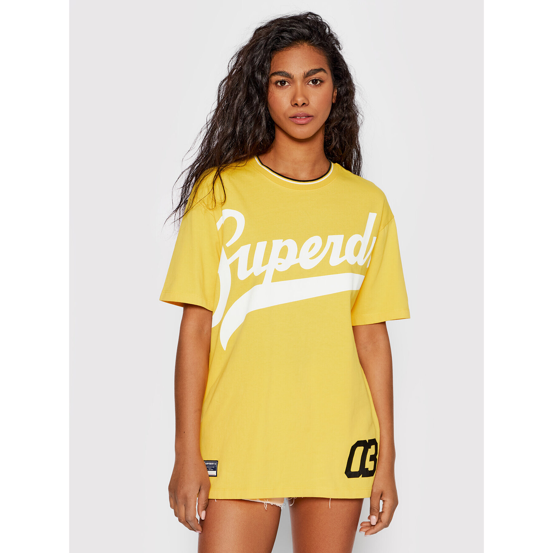 Superdry Тишърт Strikeout W1010668A Жълт Regular Fit - Pepit.bg