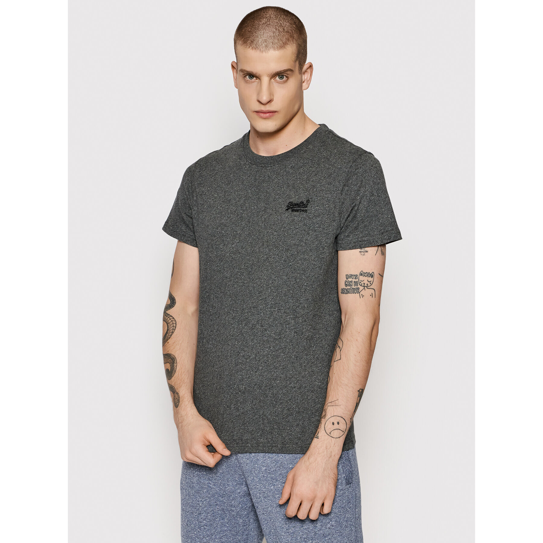 Superdry Тишърт Vintage Logo Emb M1011245A Сив Regular Fit - Pepit.bg