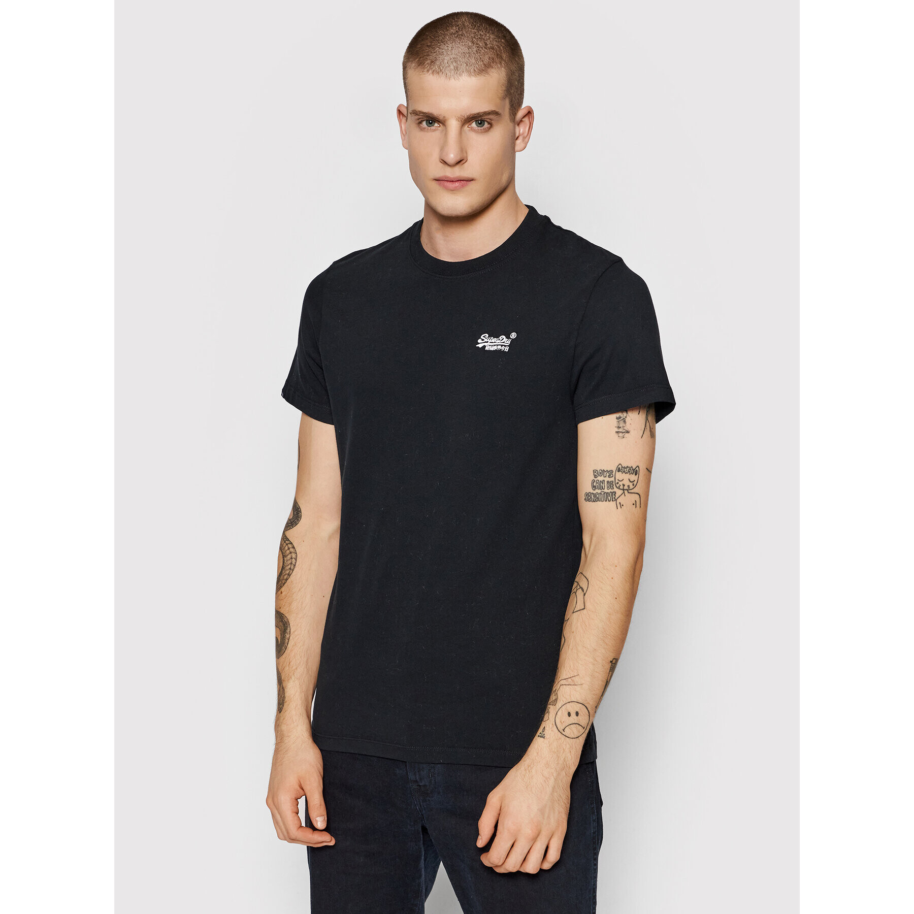 Superdry Тишърт Vintage Logo M1011245E Черен Regular Fit - Pepit.bg